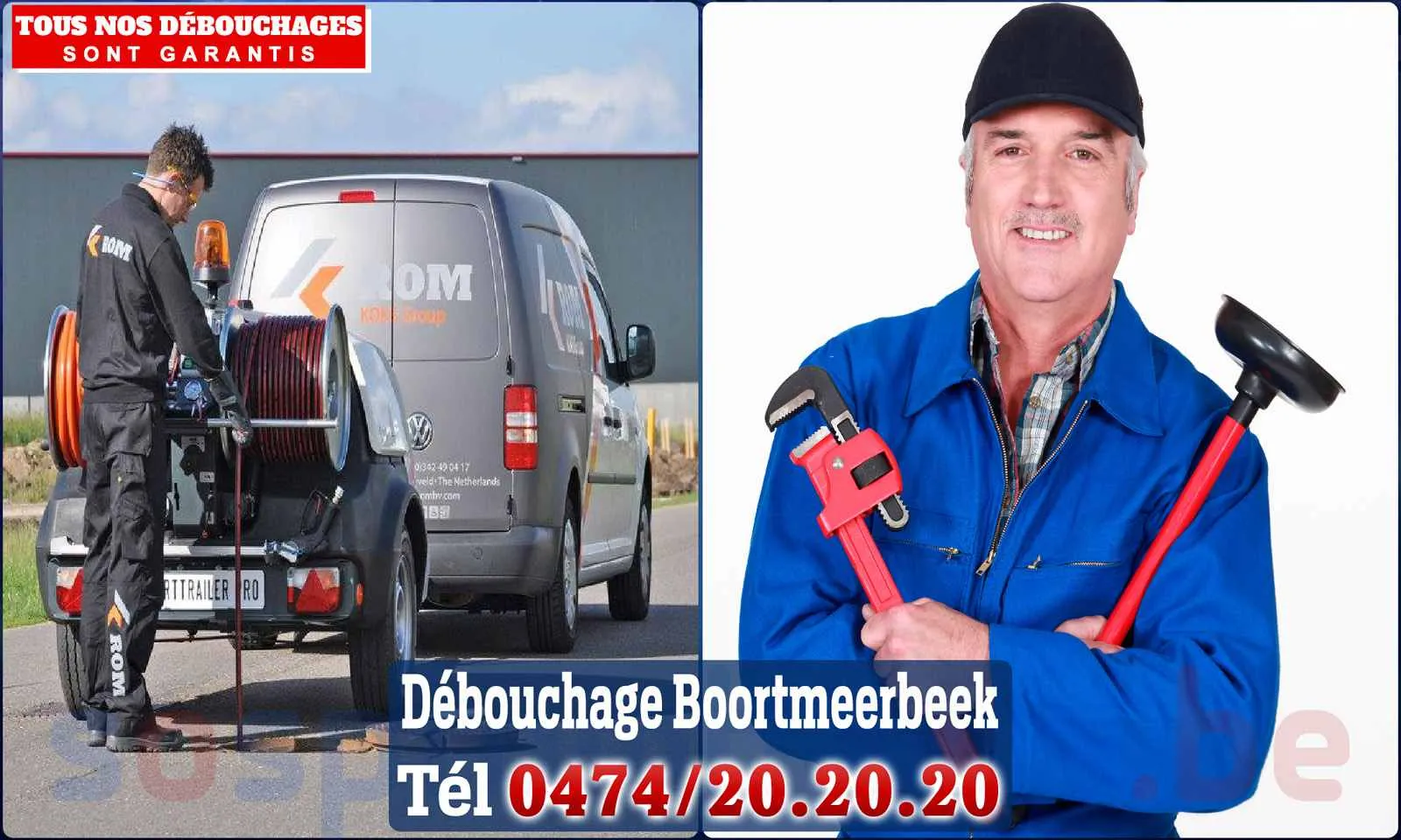 Débouchage canalisation Boortmeerbeek - SOS Plomberie