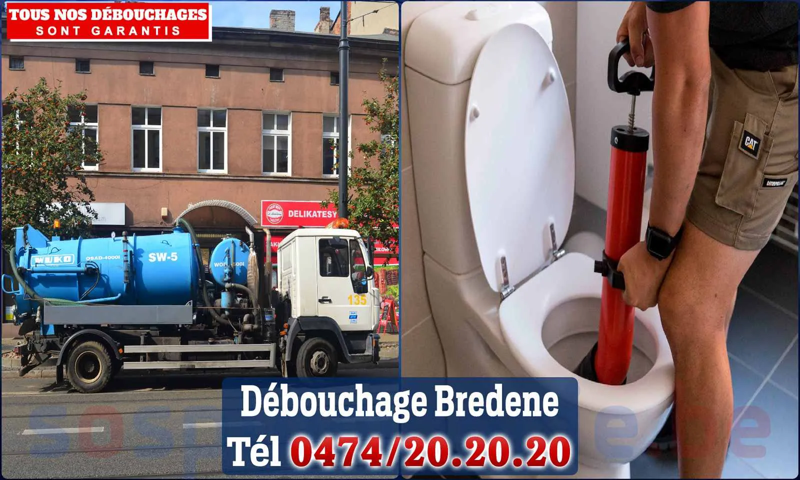 Débouchage canalisation Bredene - SOS Plomberie