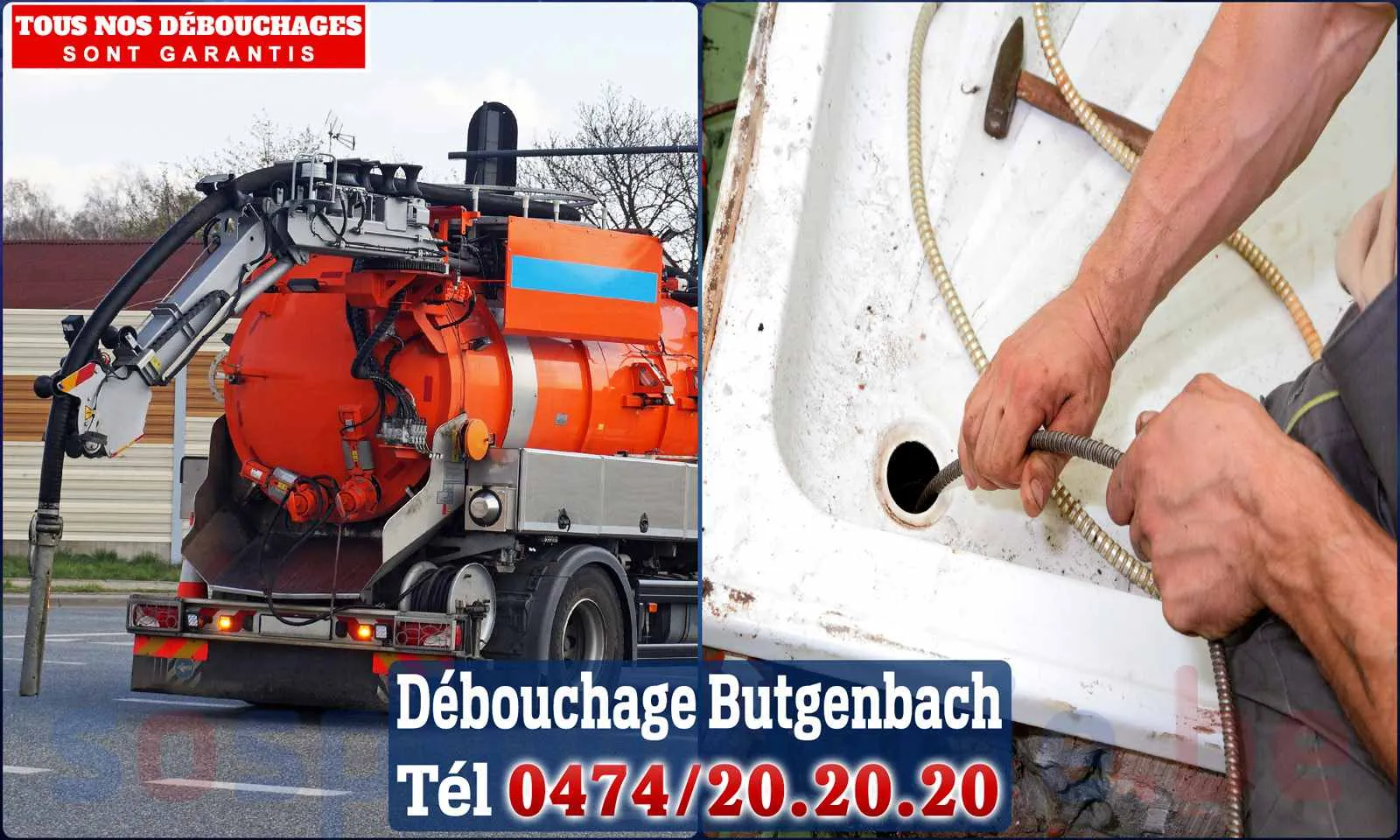 Débouchage canalisation Bütgenbach - SOS Plomberie