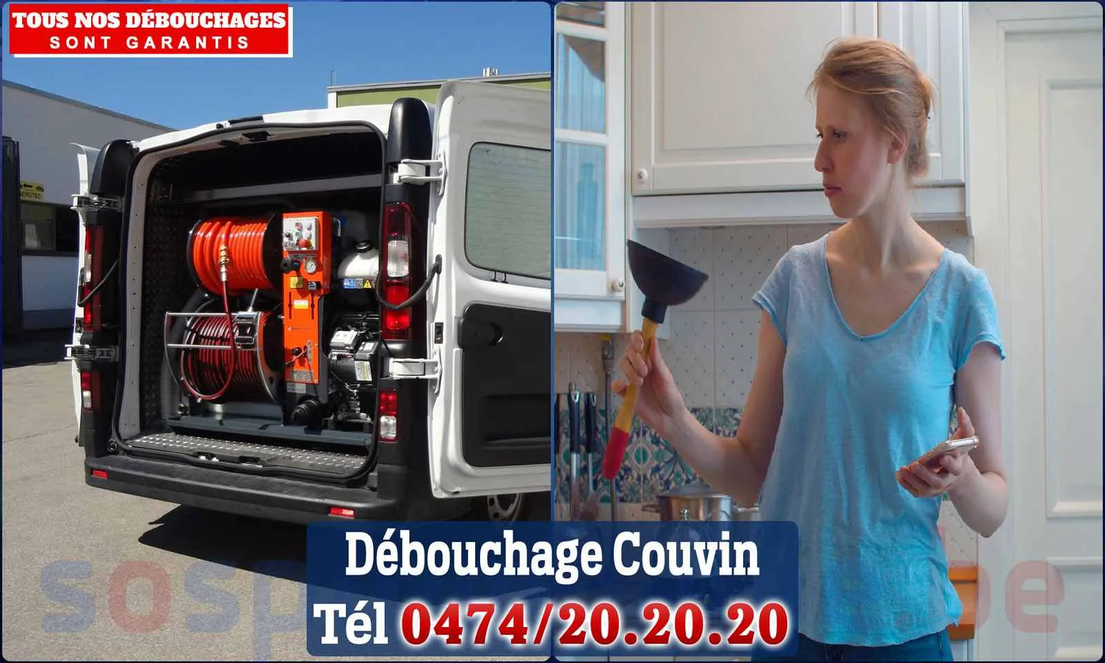 Débouchage canalisation Couvin - SOS Plomberie