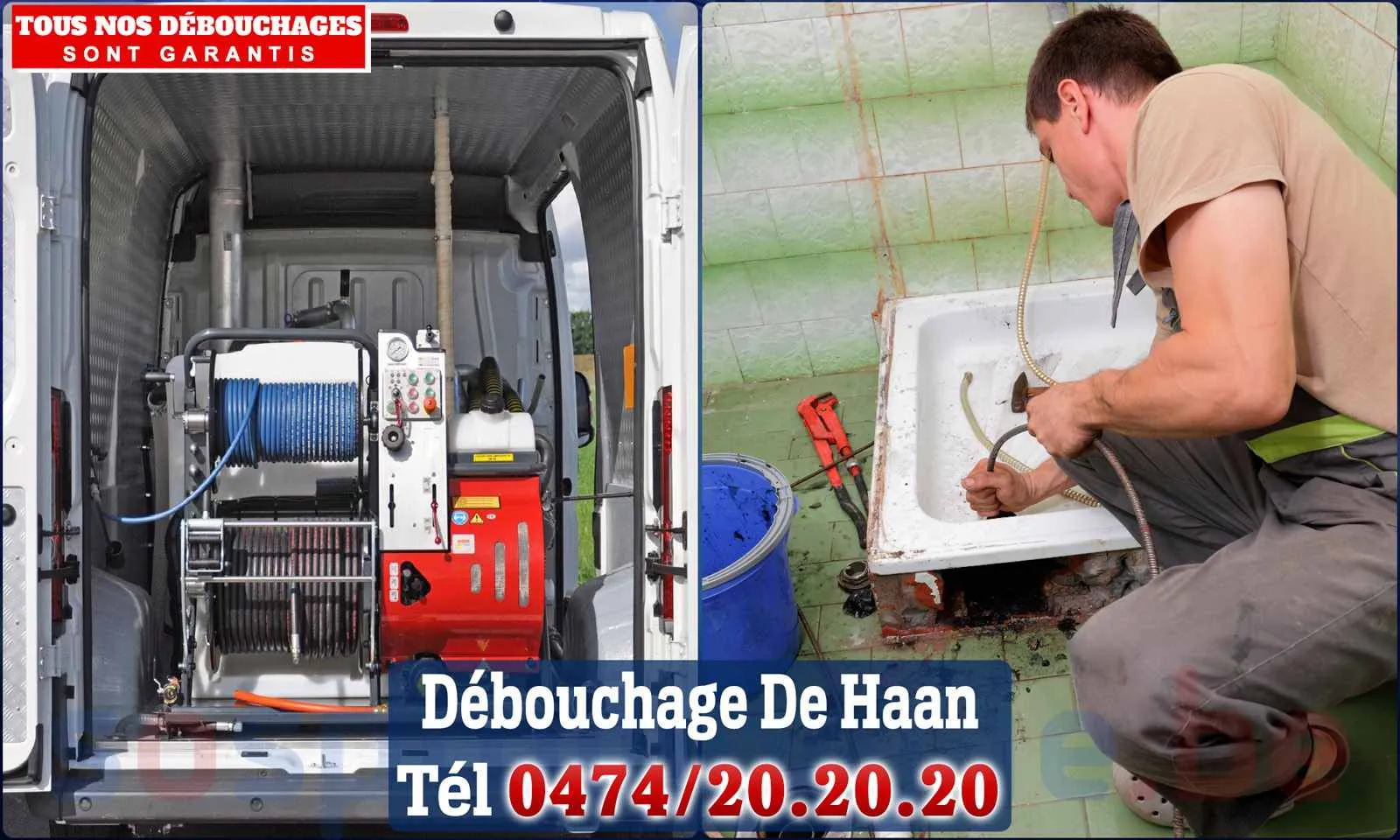 Débouchage canalisation De Haan - SOS Plomberie