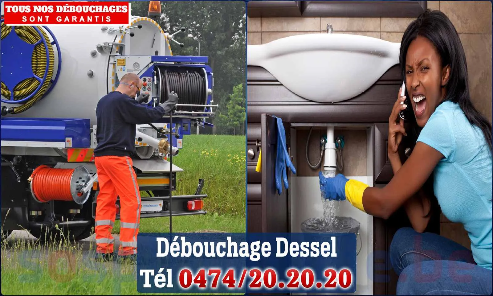 Débouchage canalisation Dessel - SOS Plomberie