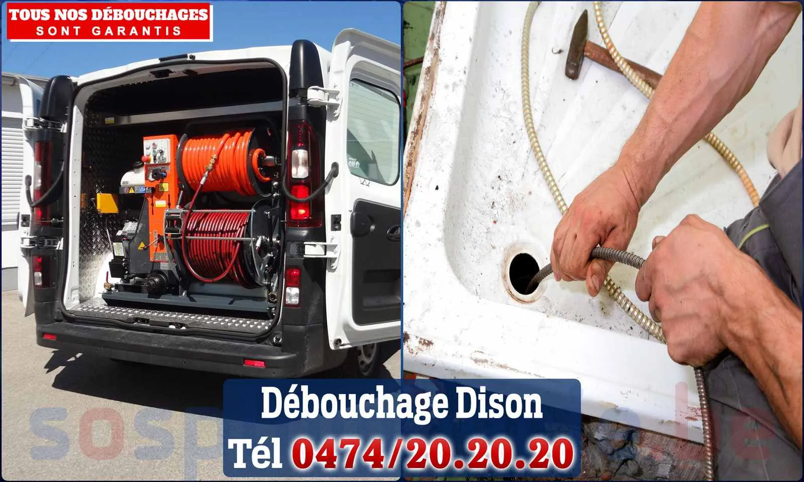 Débouchage canalisation Dison - SOS Plomberie