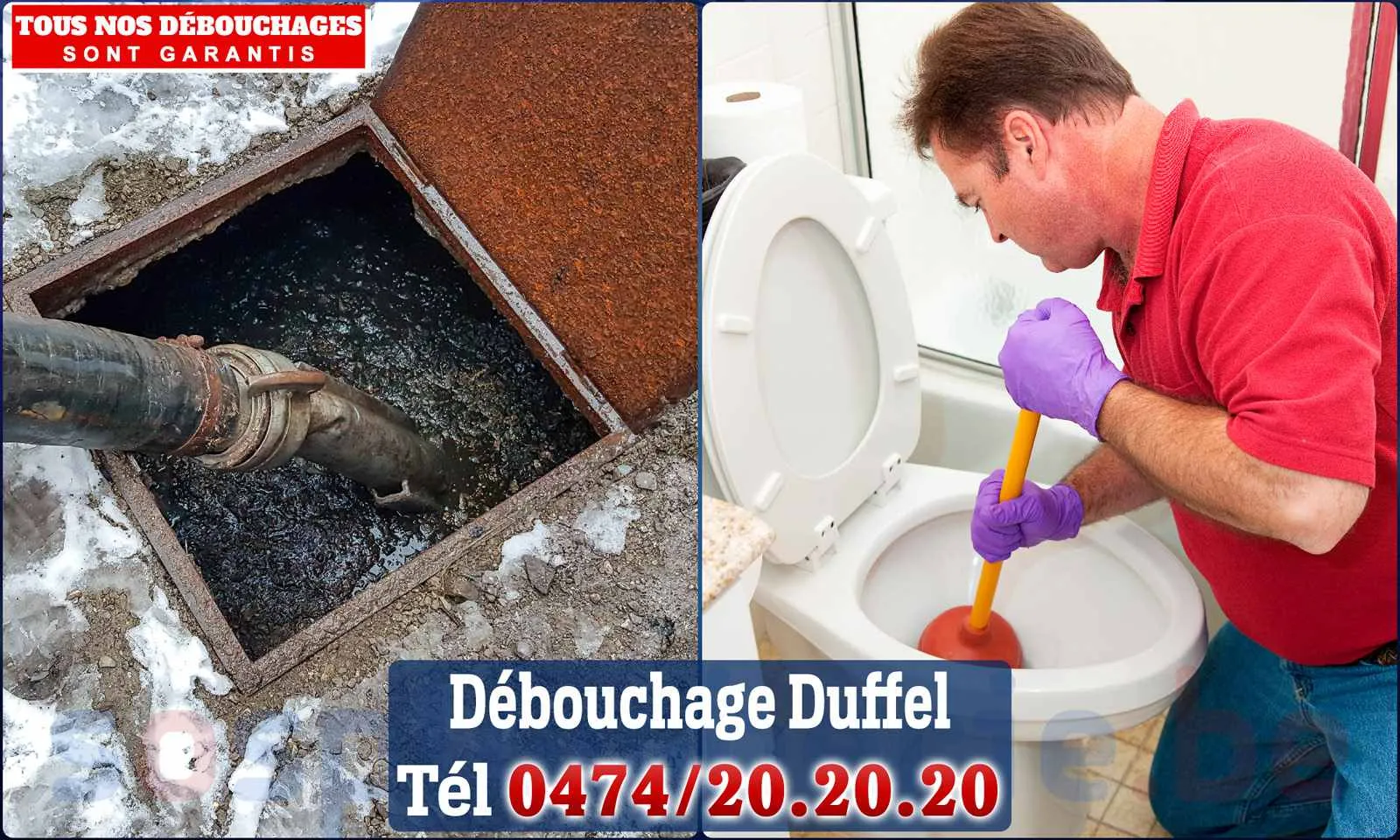 Débouchage canalisation Duffel - SOS Plomberie