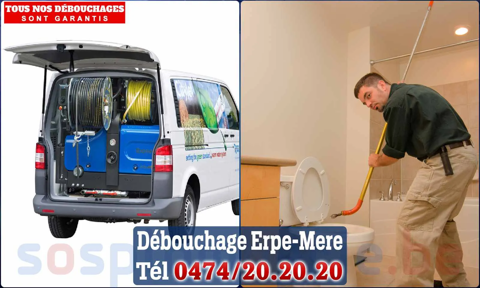 Débouchage canalisation Erpe-Mere - SOS Plomberie