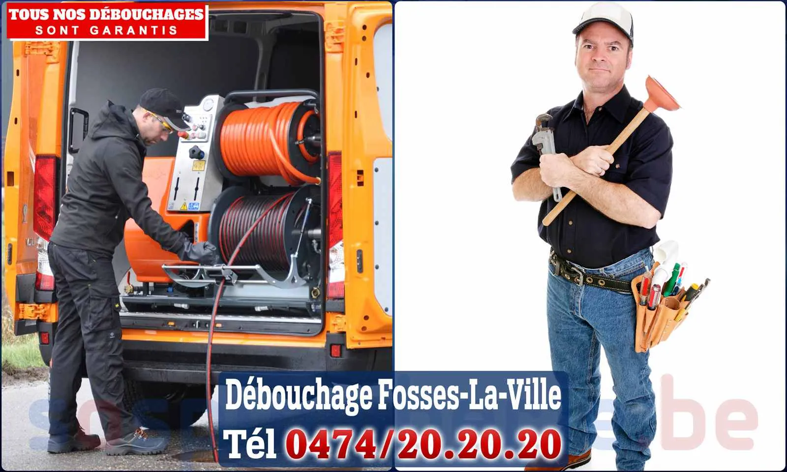 Débouchage canalisation Fosses-la-Ville - SOS Plomberie