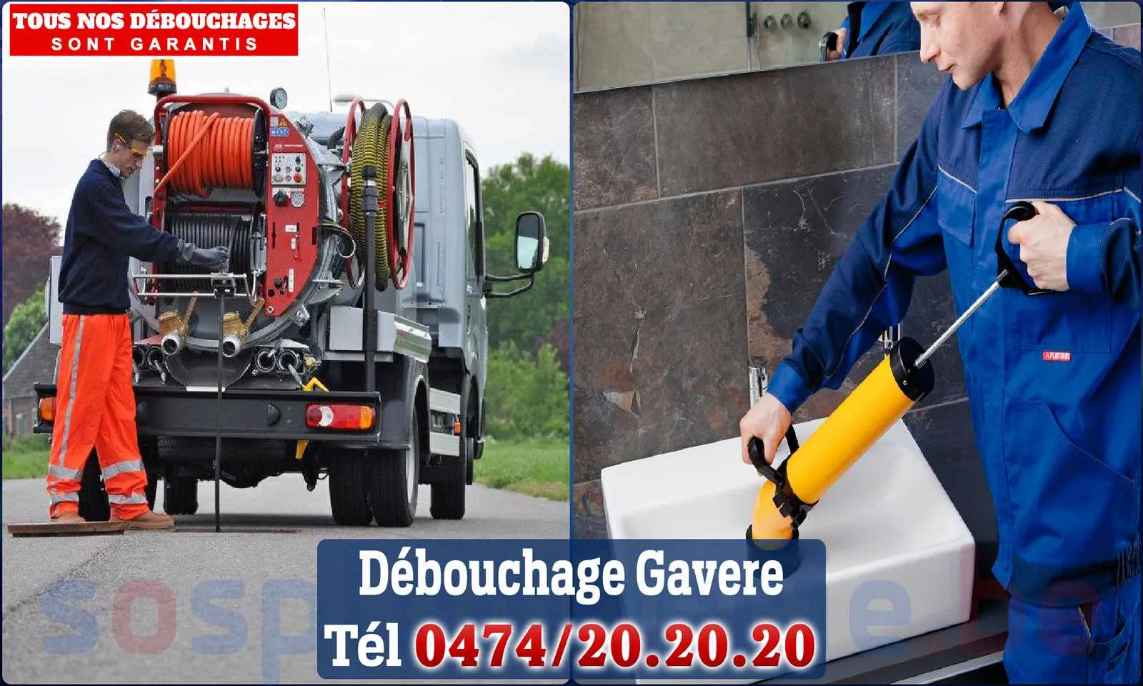 Débouchage canalisation Gavere - SOS Plomberie