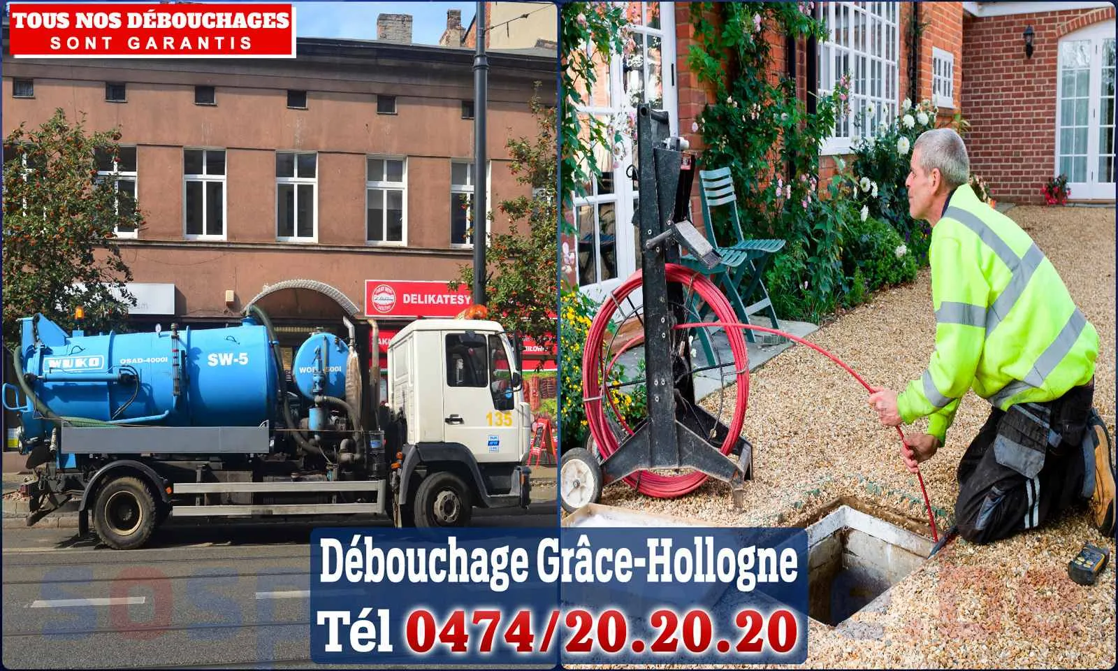 Débouchage canalisation Grâce-Hollogne - SOS Plomberie