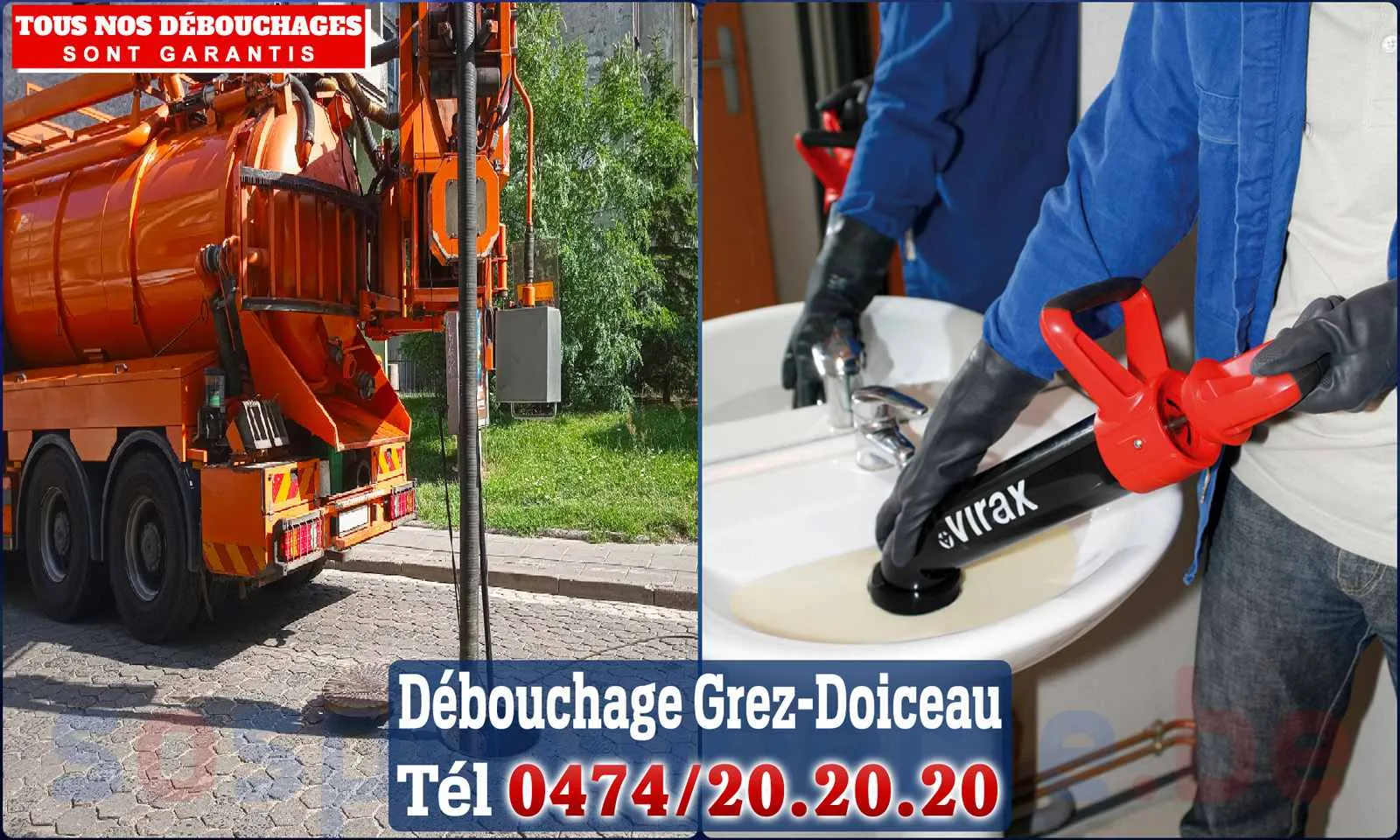 Débouchage canalisation Grez-Doiceau - SOS Plomberie