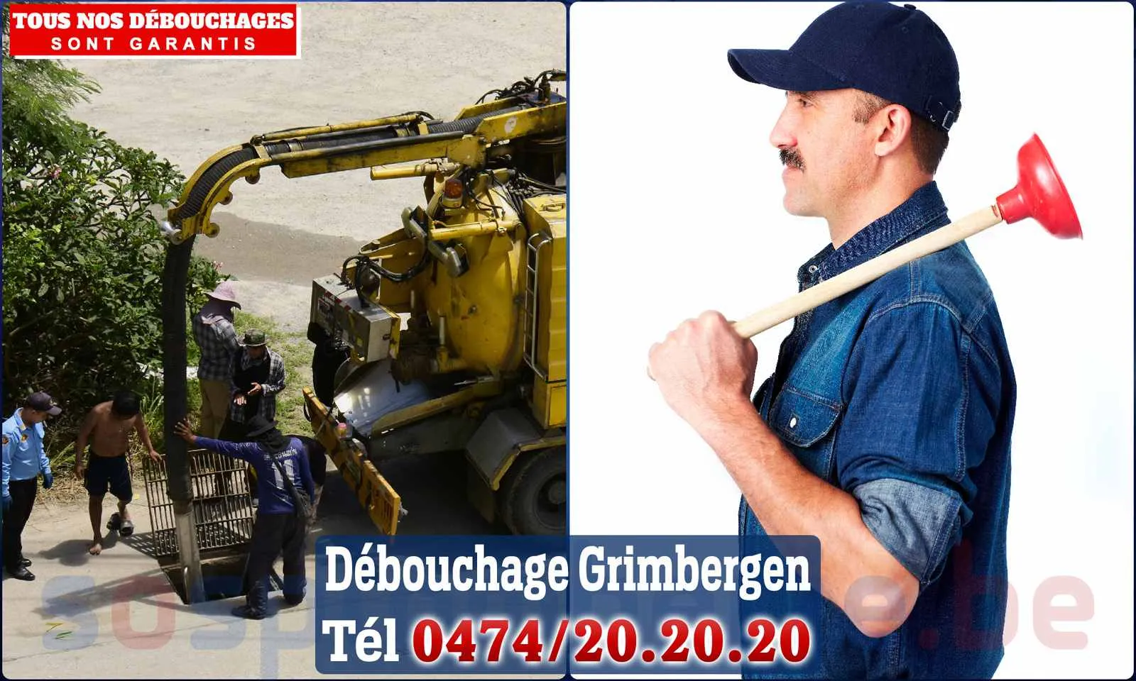 Débouchage canalisation Grimbergen - SOS Plomberie