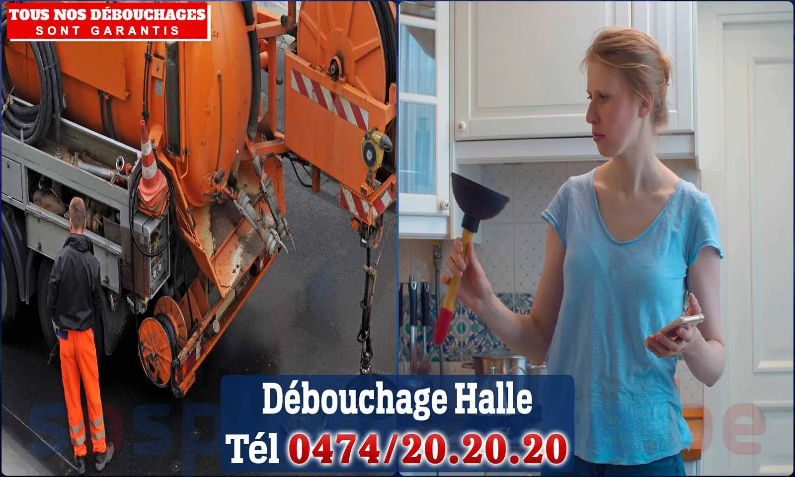 Débouchage canalisation Halle - SOS Plomberie