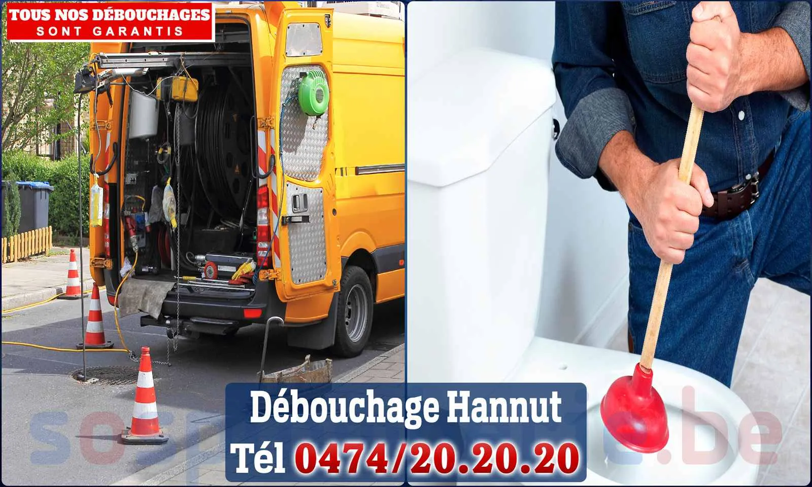 Débouchage canalisation Hannut - SOS Plomberie