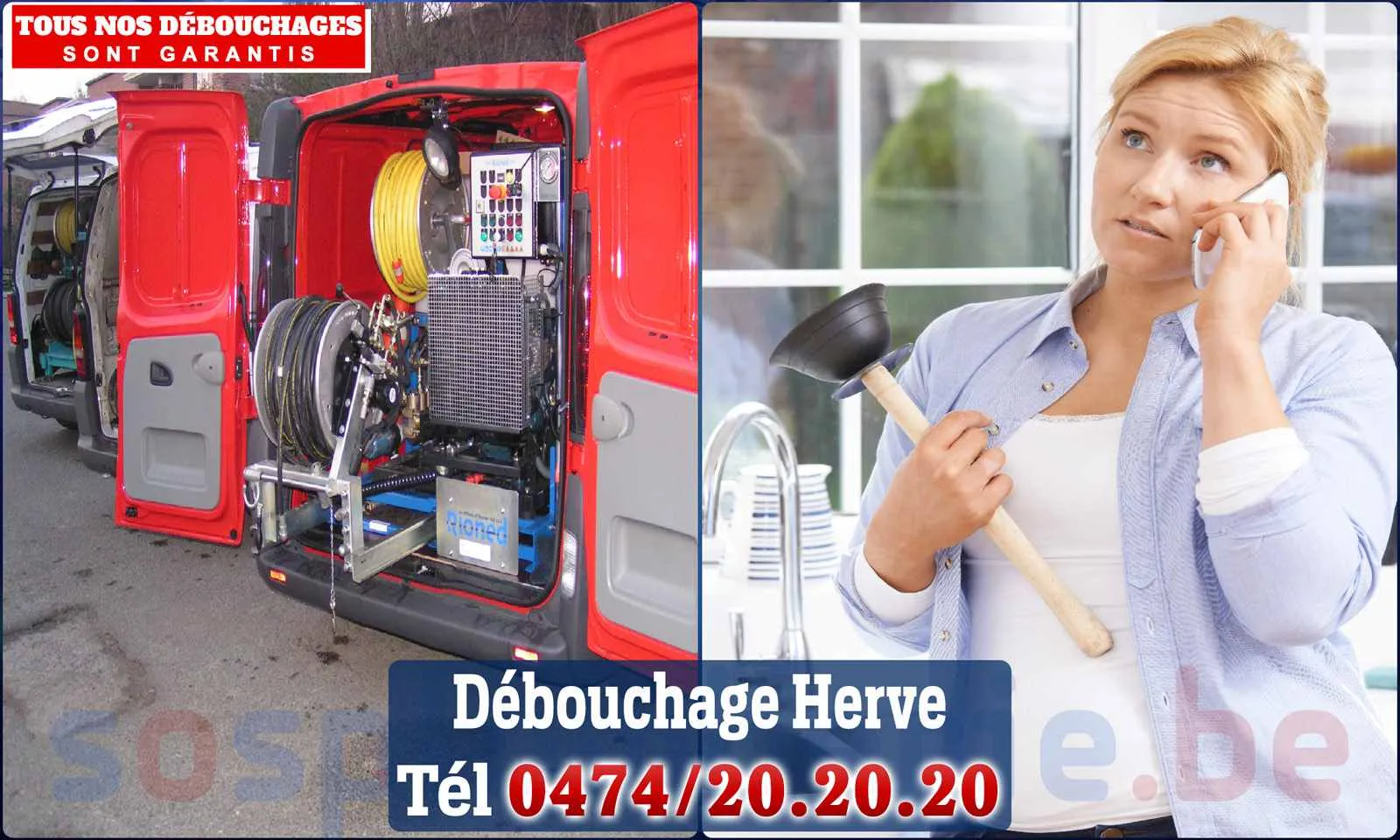 Débouchage canalisation Herve - SOS Plomberie