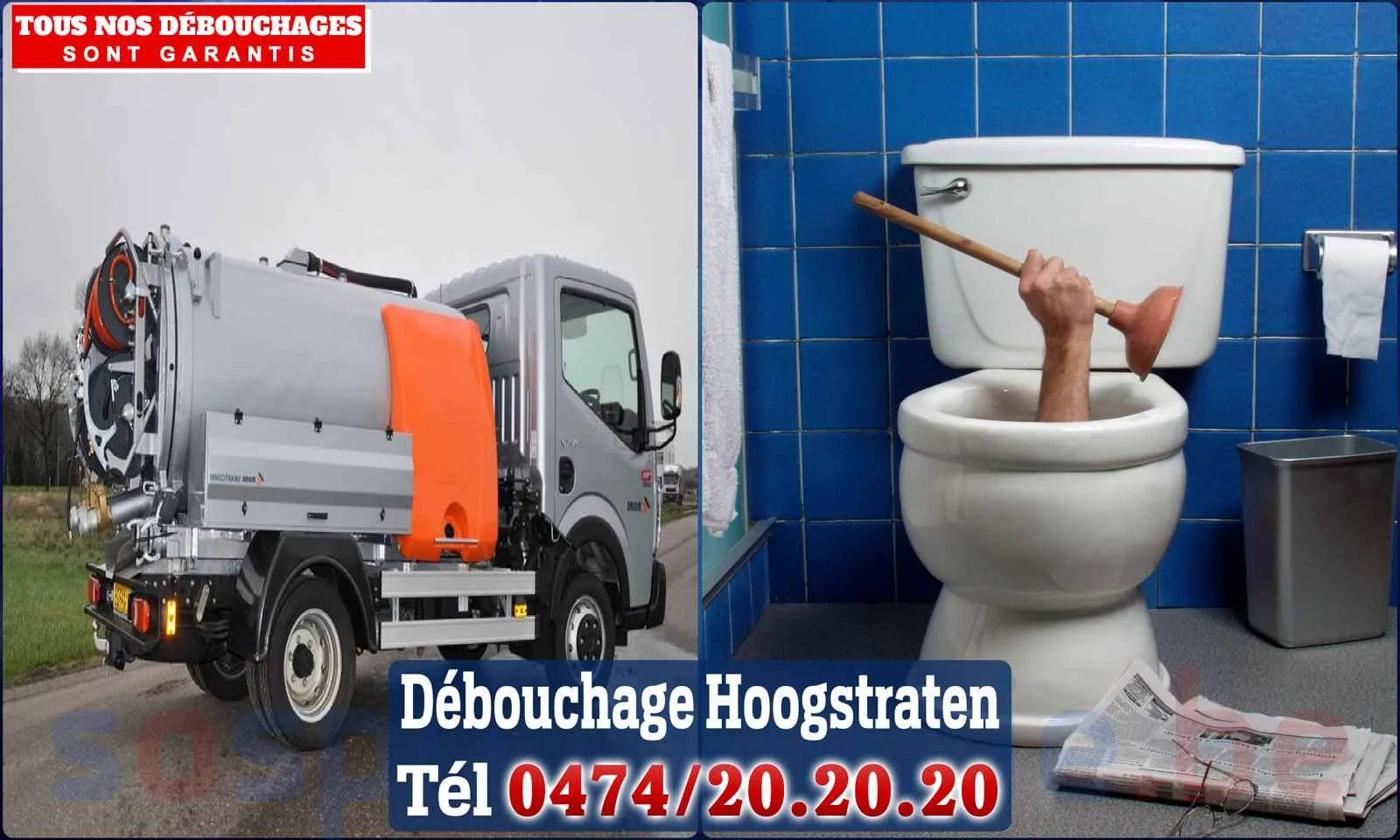 Débouchage canalisation Hoogstraten - SOS Plomberie