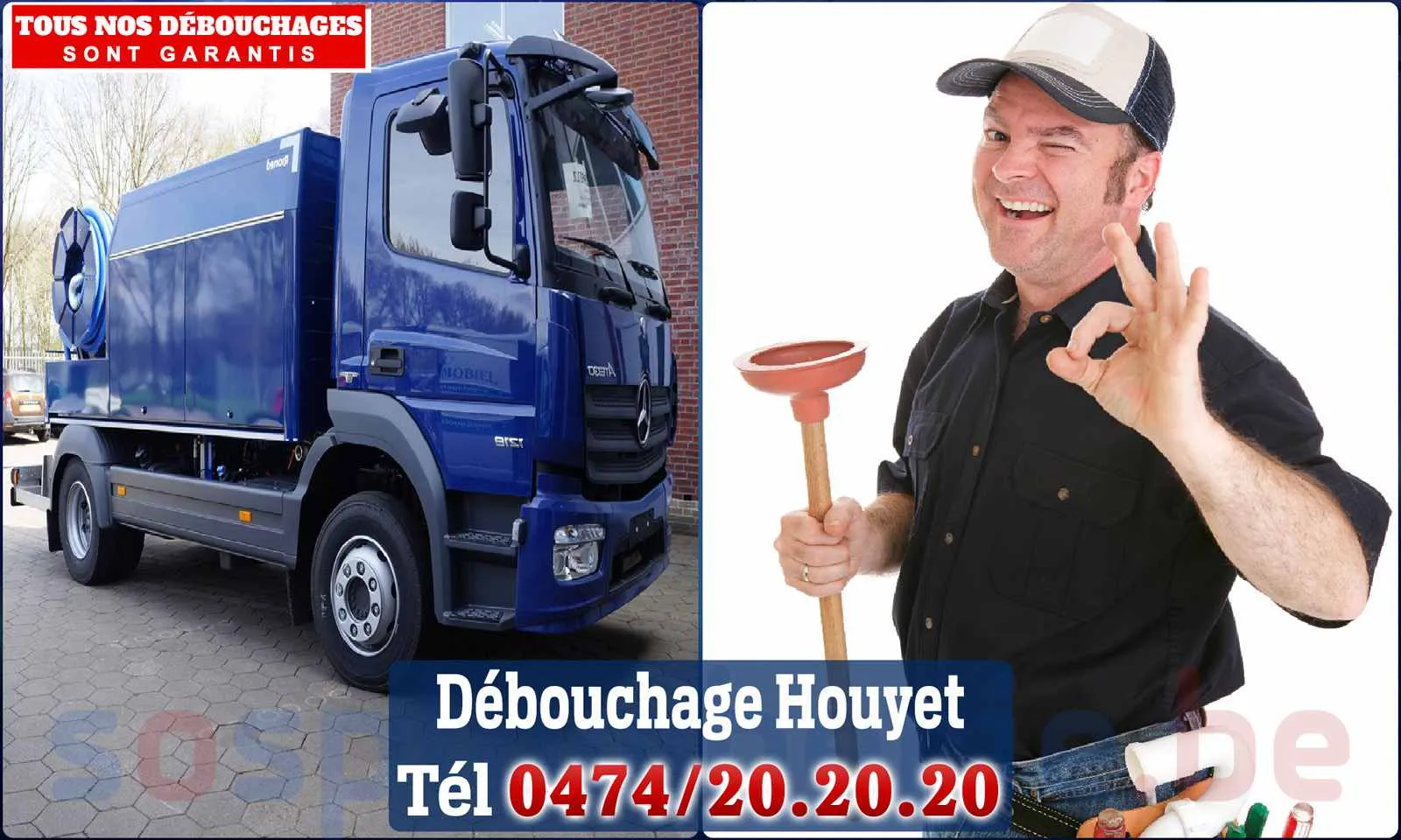 Débouchage canalisation Houyet - SOS Plomberie