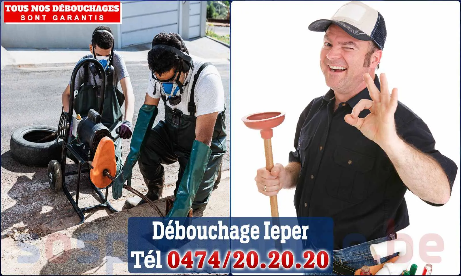 Débouchage canalisation Ieper - SOS Plomberie