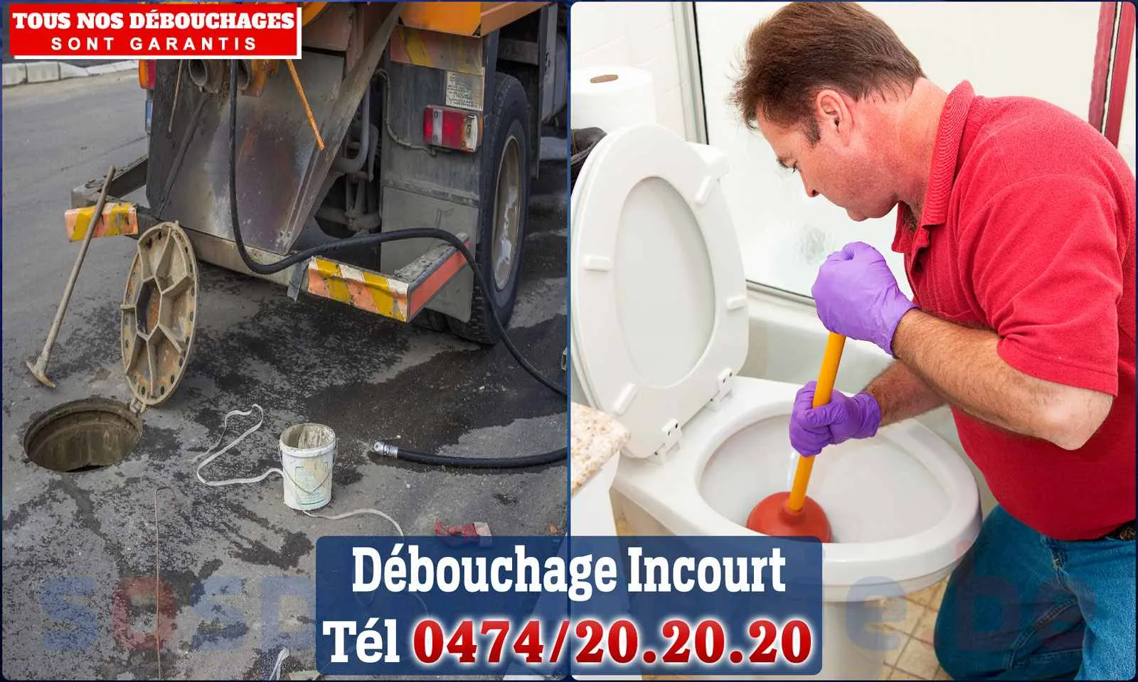 Débouchage canalisation Incourt - SOS Plomberie