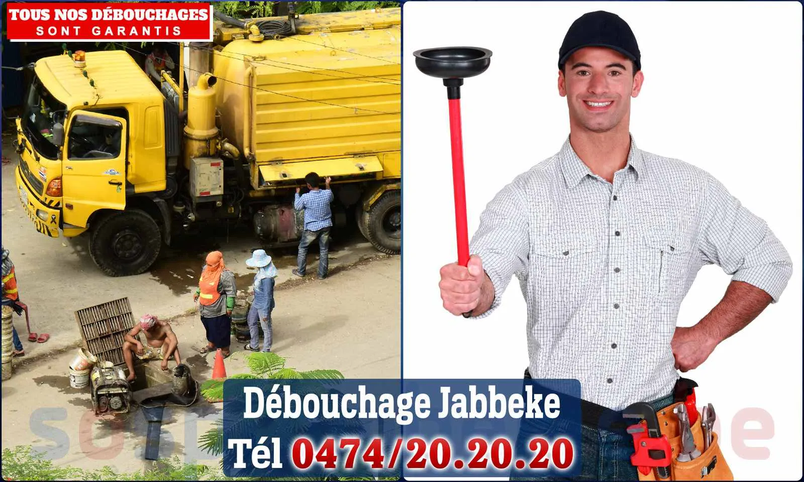 Débouchage canalisation Jabbeke - SOS Plomberie