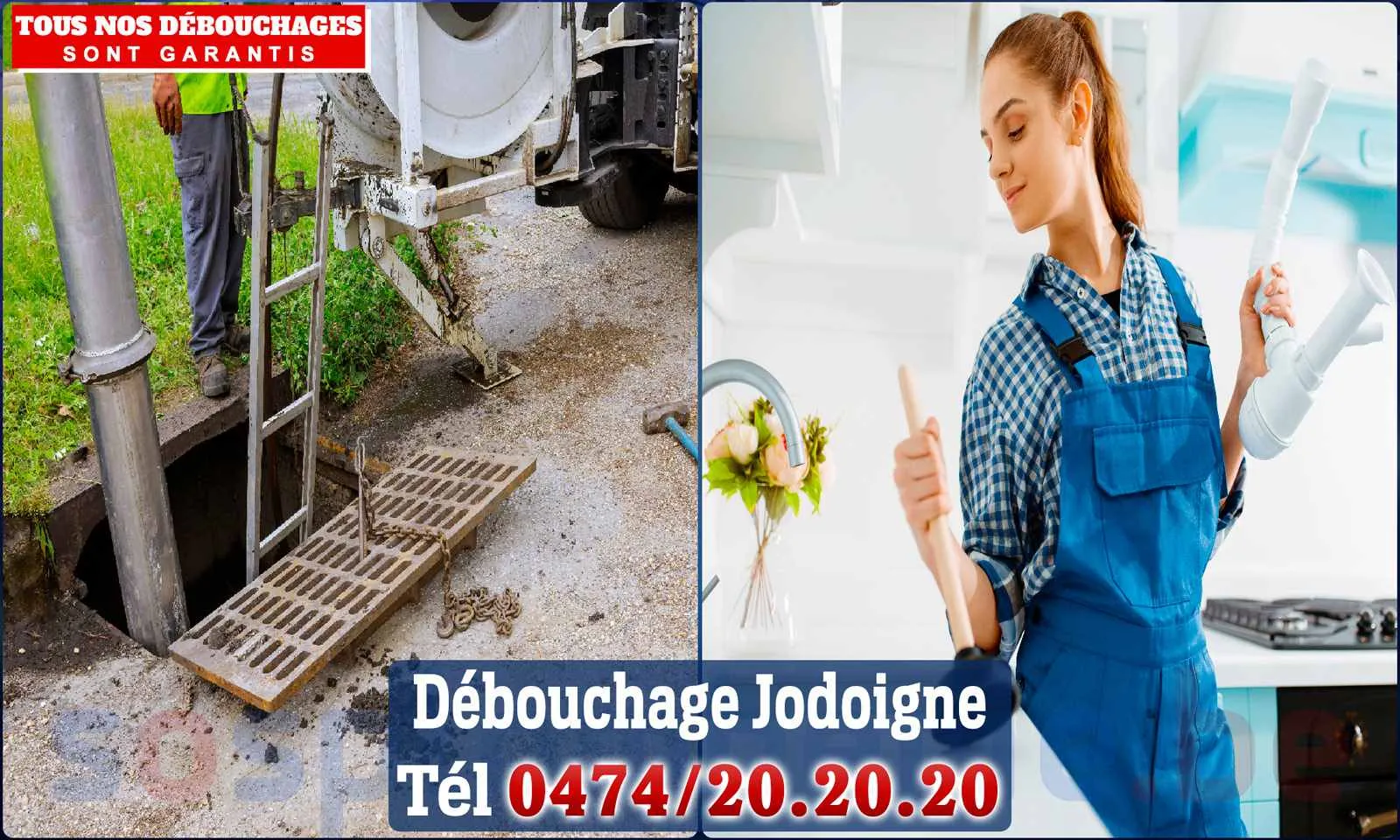 Débouchage canalisation Jodoigne - SOS Plomberie