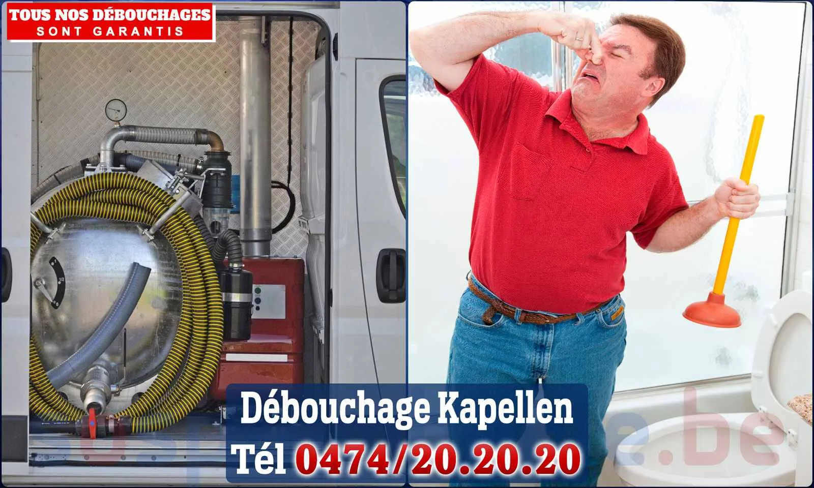 Débouchage canalisation Kapellen - SOS Plomberie