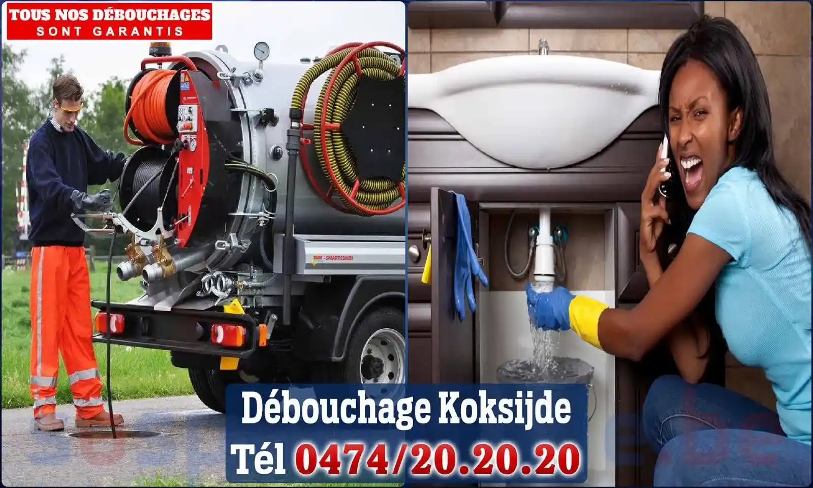 Débouchage canalisation Coxyde (Koksijde) - SOS Plomberie