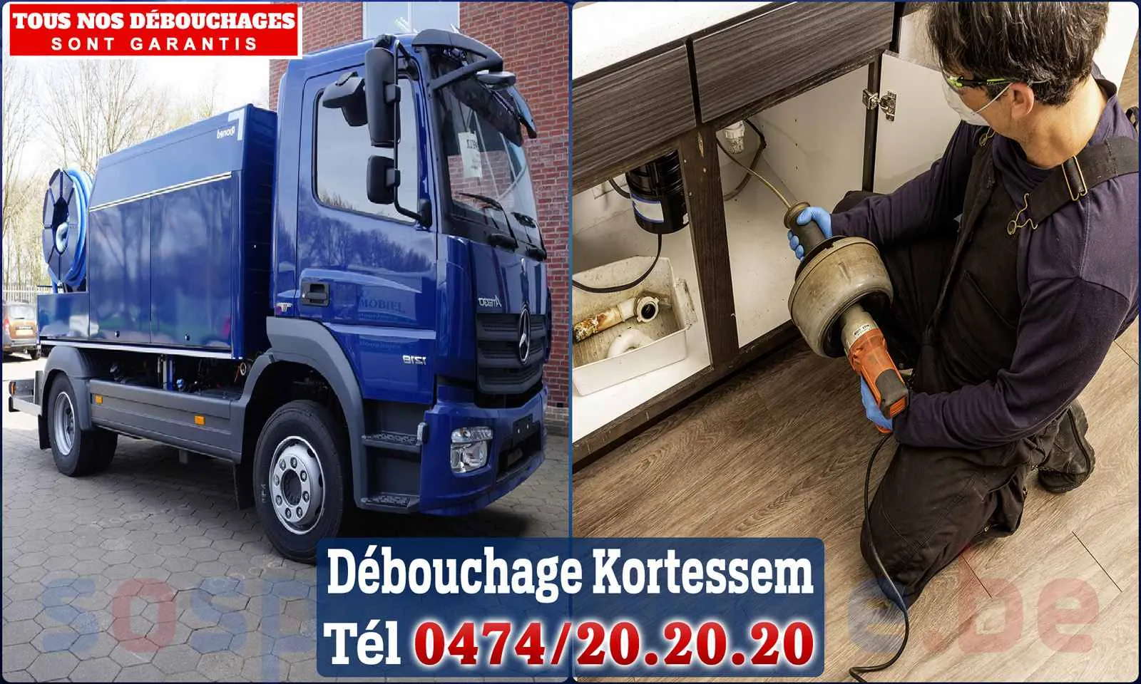 Débouchage canalisation Kortessem - SOS Plomberie