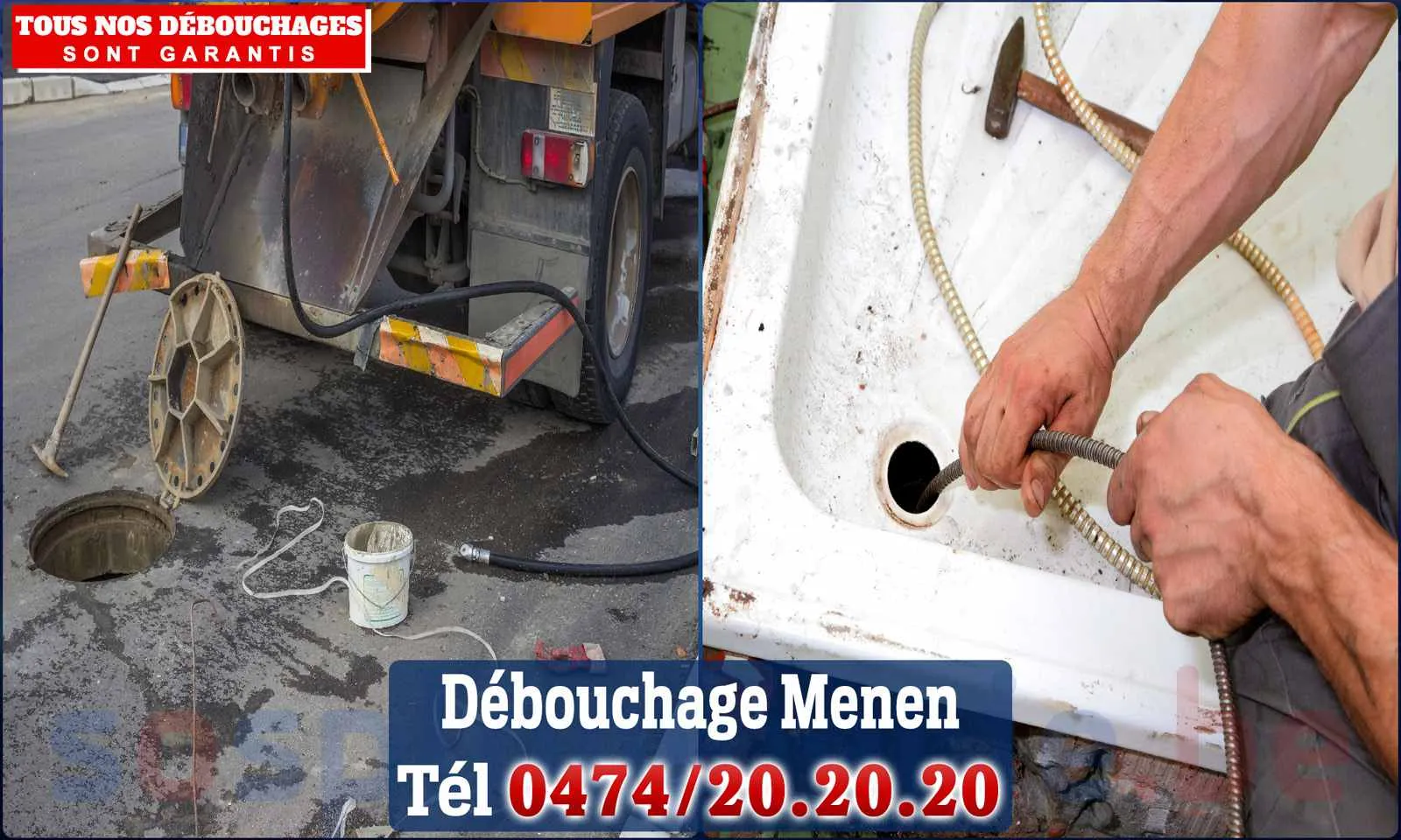 Débouchage canalisation Menen - SOS Plomberie