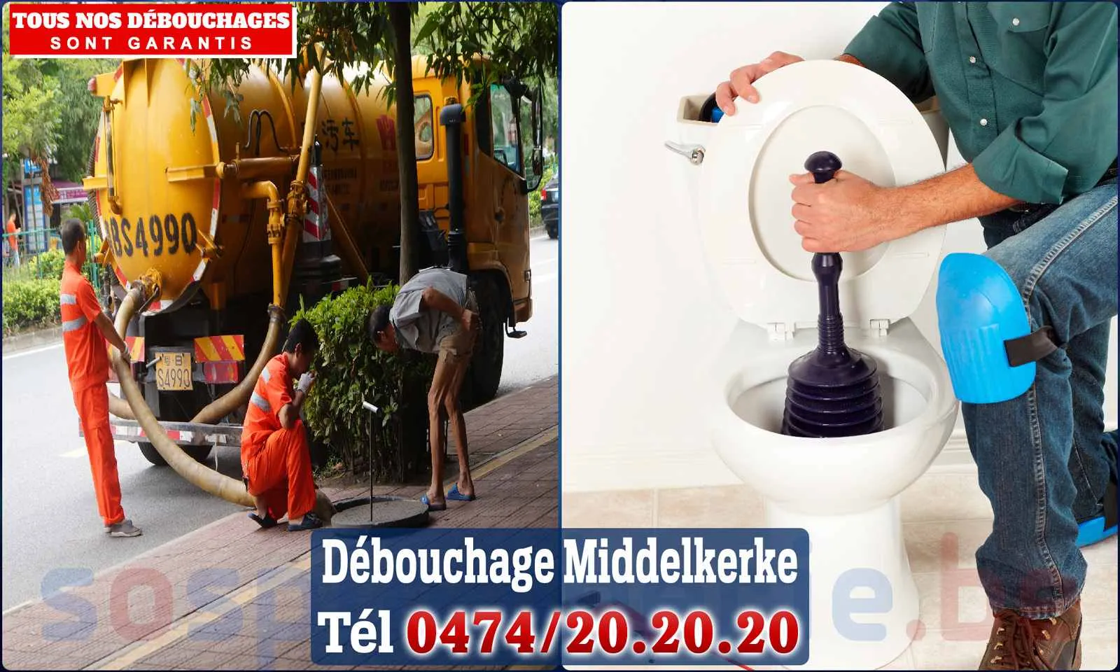 Débouchage canalisation Middelkerke - SOS Plomberie