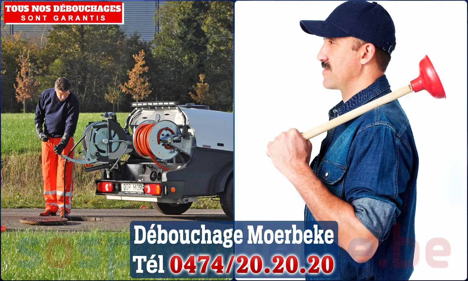 Débouchage canalisation Moerbeke - SOS Plomberie