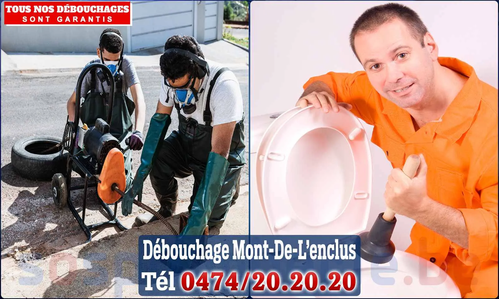 Débouchage canalisation Mont-de-l'Enclus - SOS Plomberie