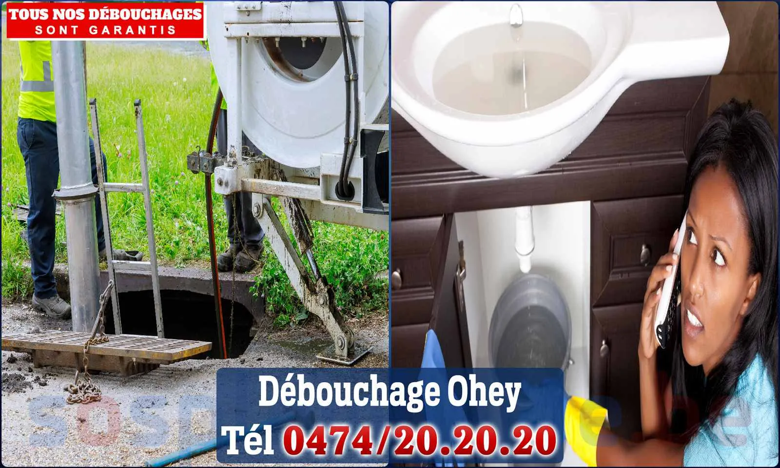 Débouchage canalisation Ohey - SOS Plomberie