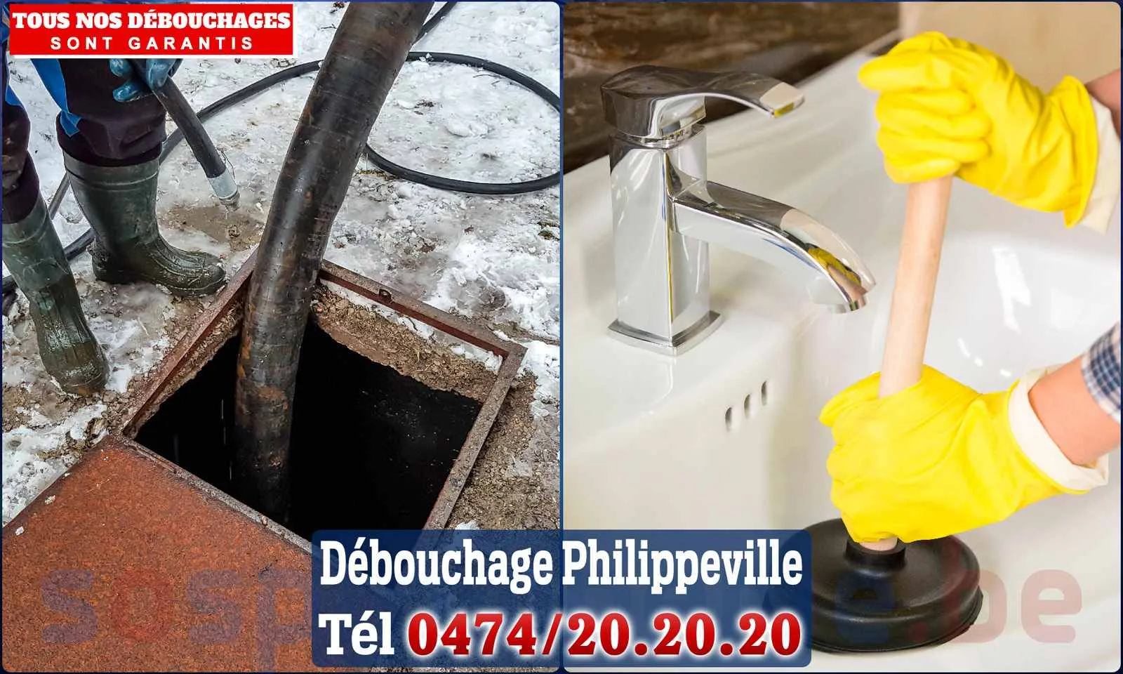 Débouchage canalisation Philippeville - SOS Plomberie