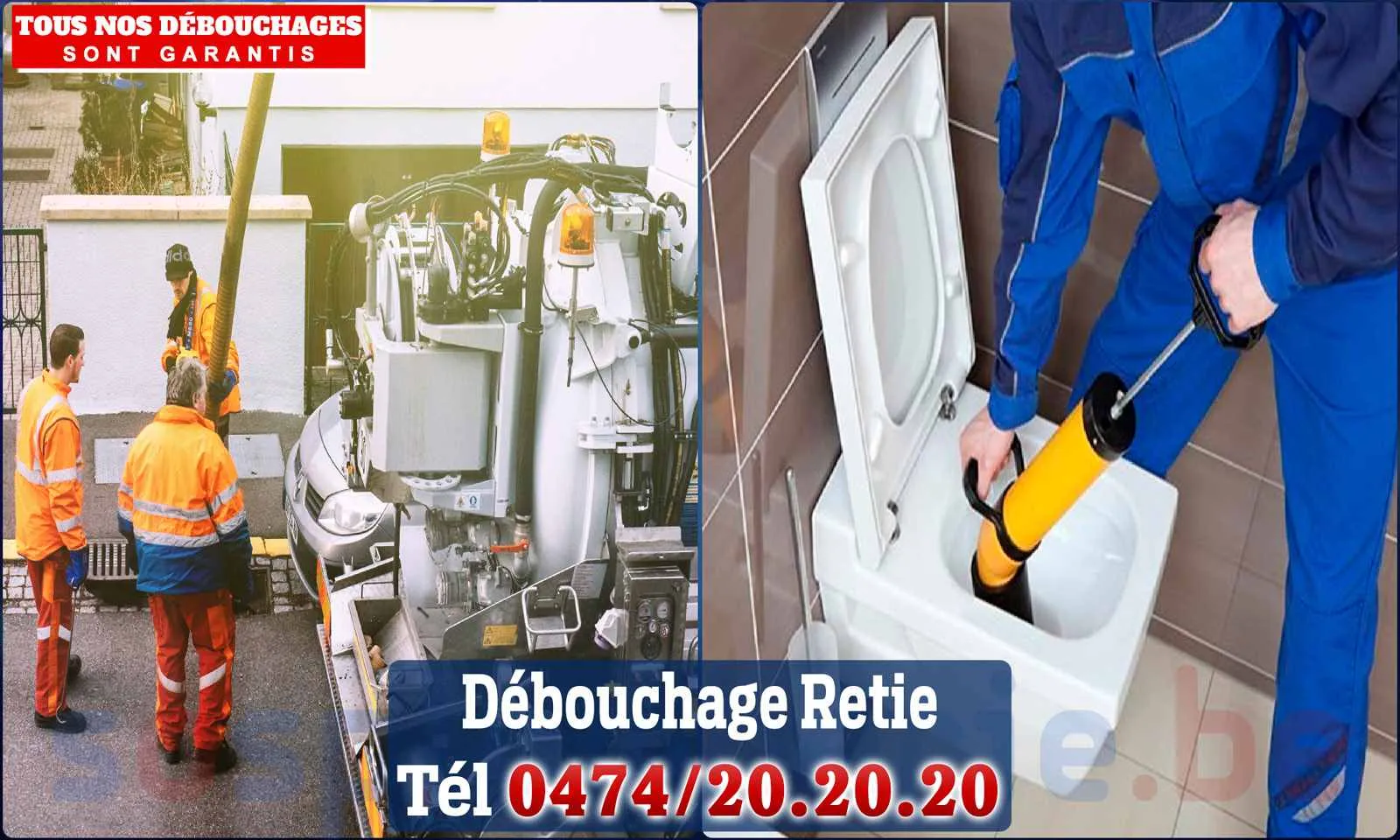 Débouchage canalisation Retie - SOS Plomberie