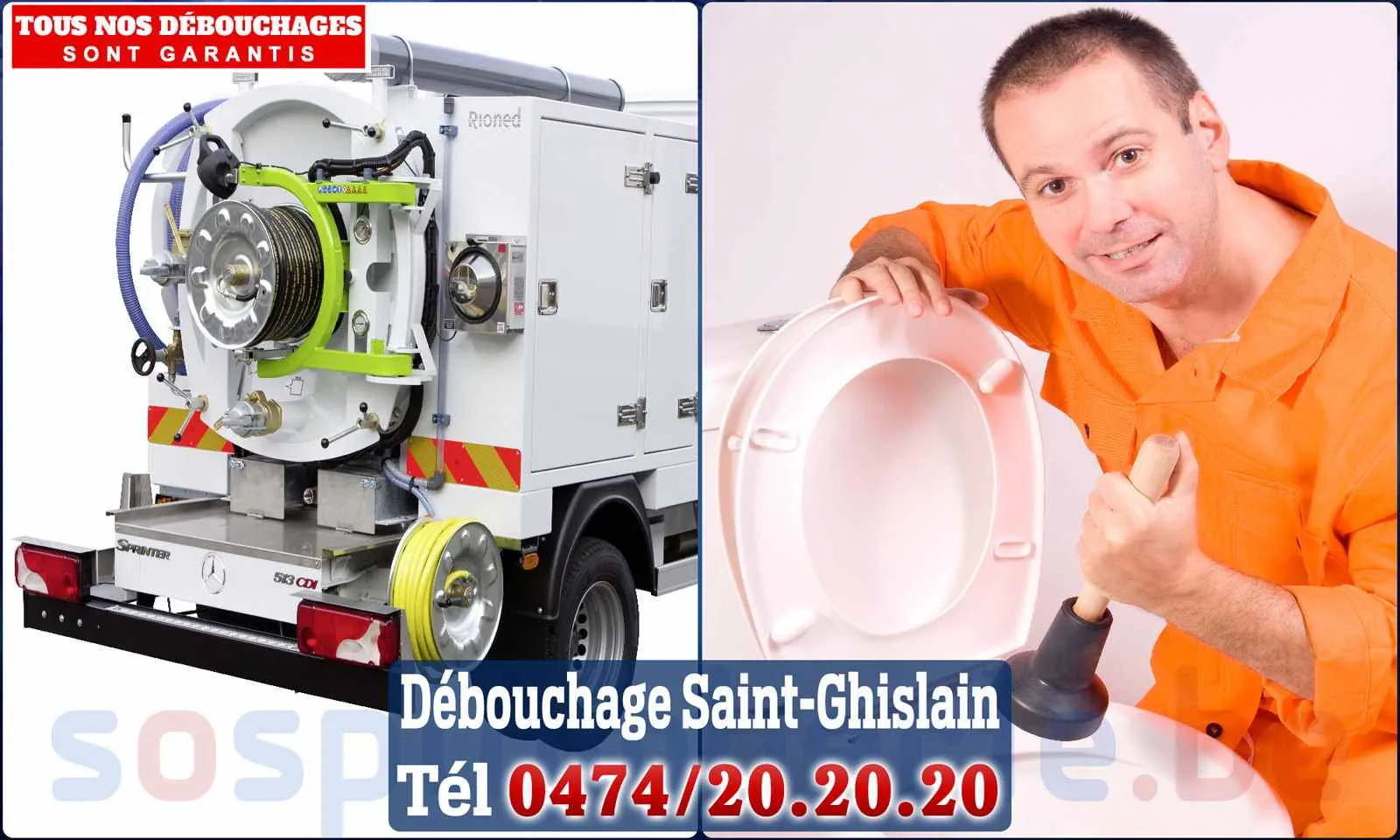 Débouchage canalisation Saint-Ghislain - SOS Plomberie