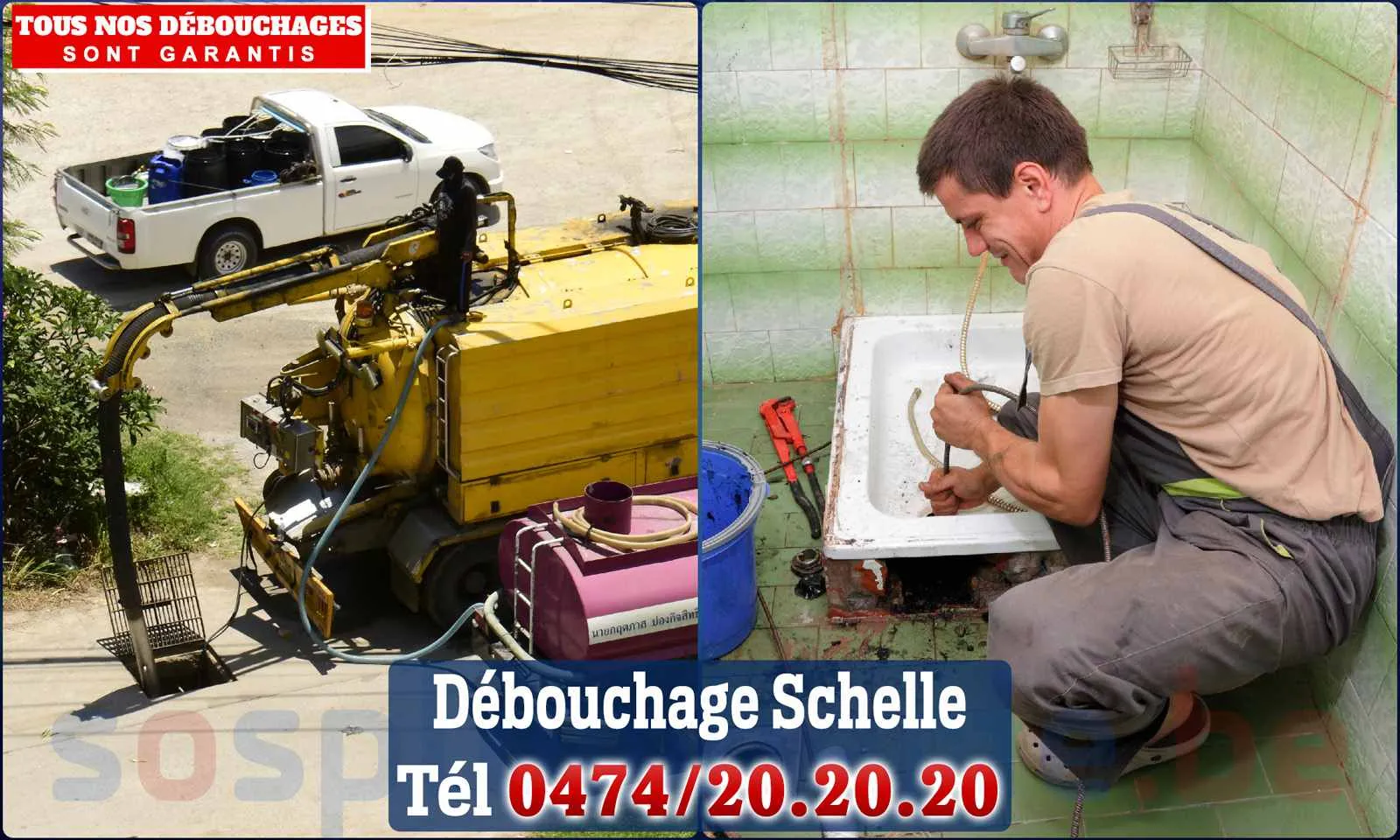 Débouchage canalisation Schelle - SOS Plomberie