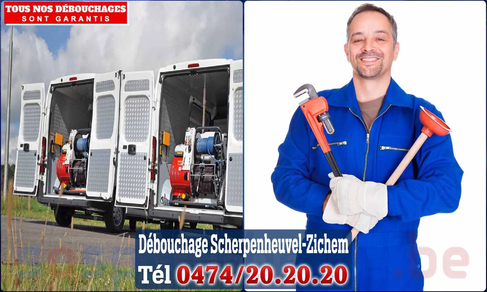 Débouchage canalisation Scherpenheuvel-Zichem - SOS Plomberie