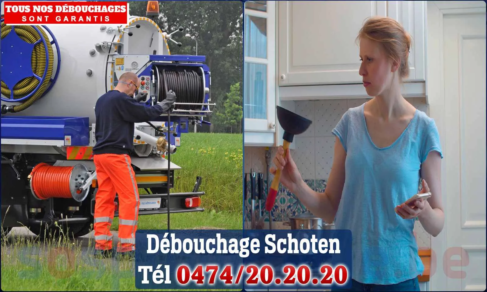 Débouchage canalisation Schoten - SOS Plomberie