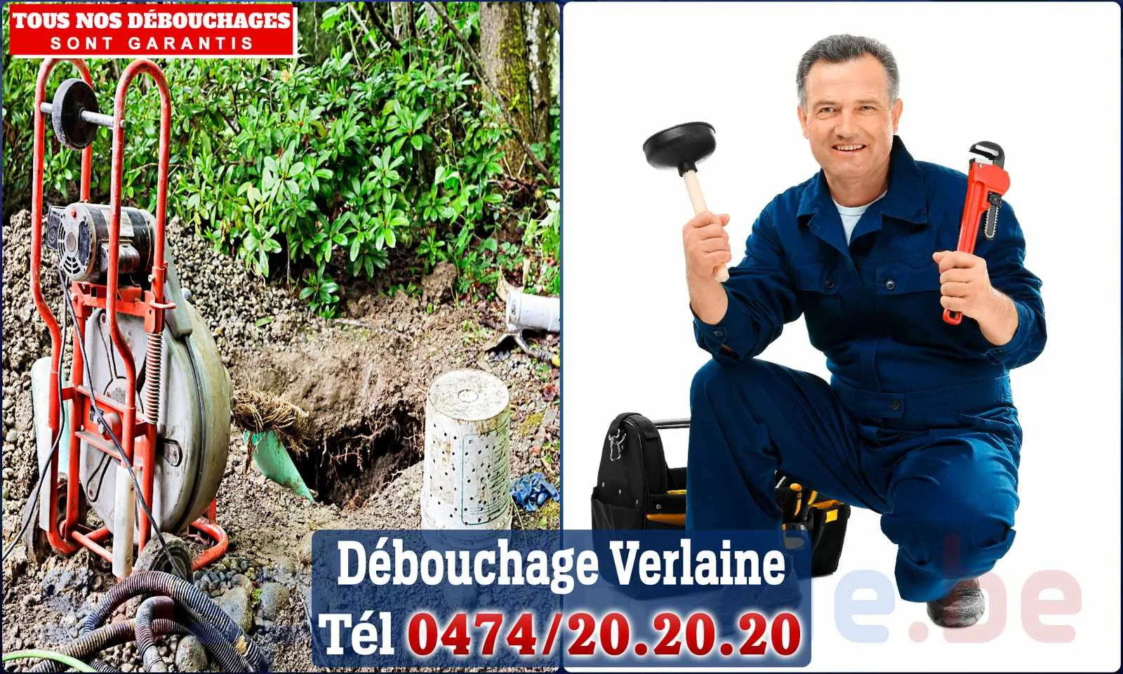 Débouchage canalisation Verlaine - SOS Plomberie