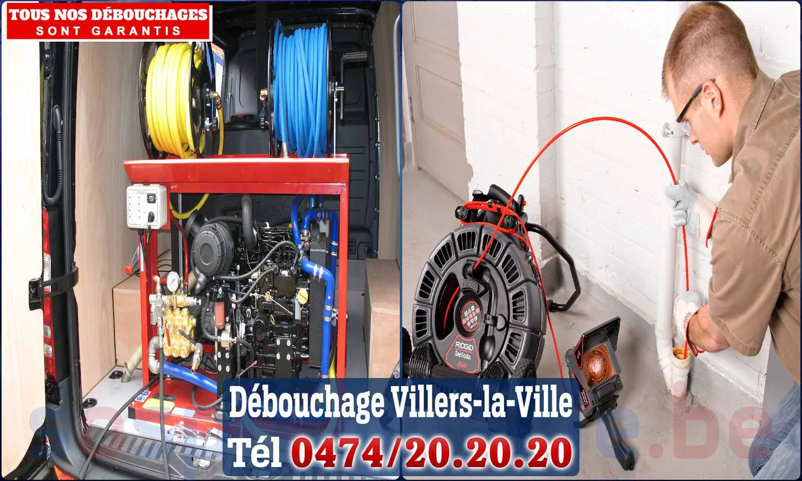 Débouchage canalisation Villers-La-Ville - SOS Plomberie