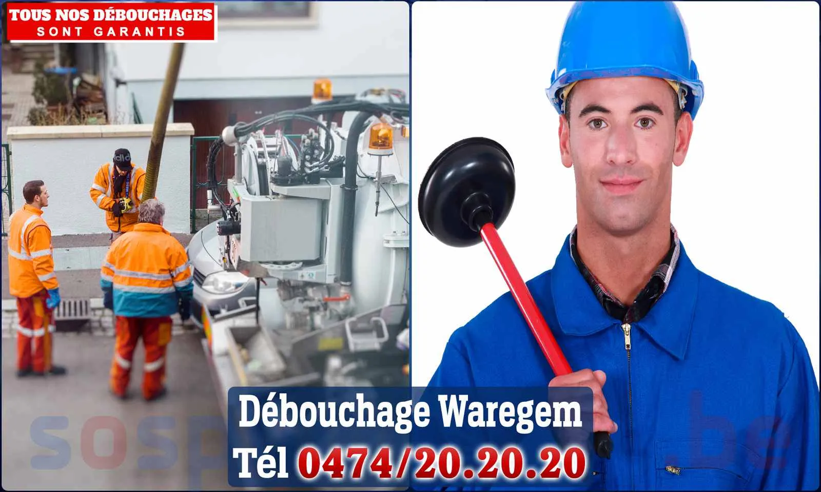 Débouchage canalisation Waregem - SOS Plomberie