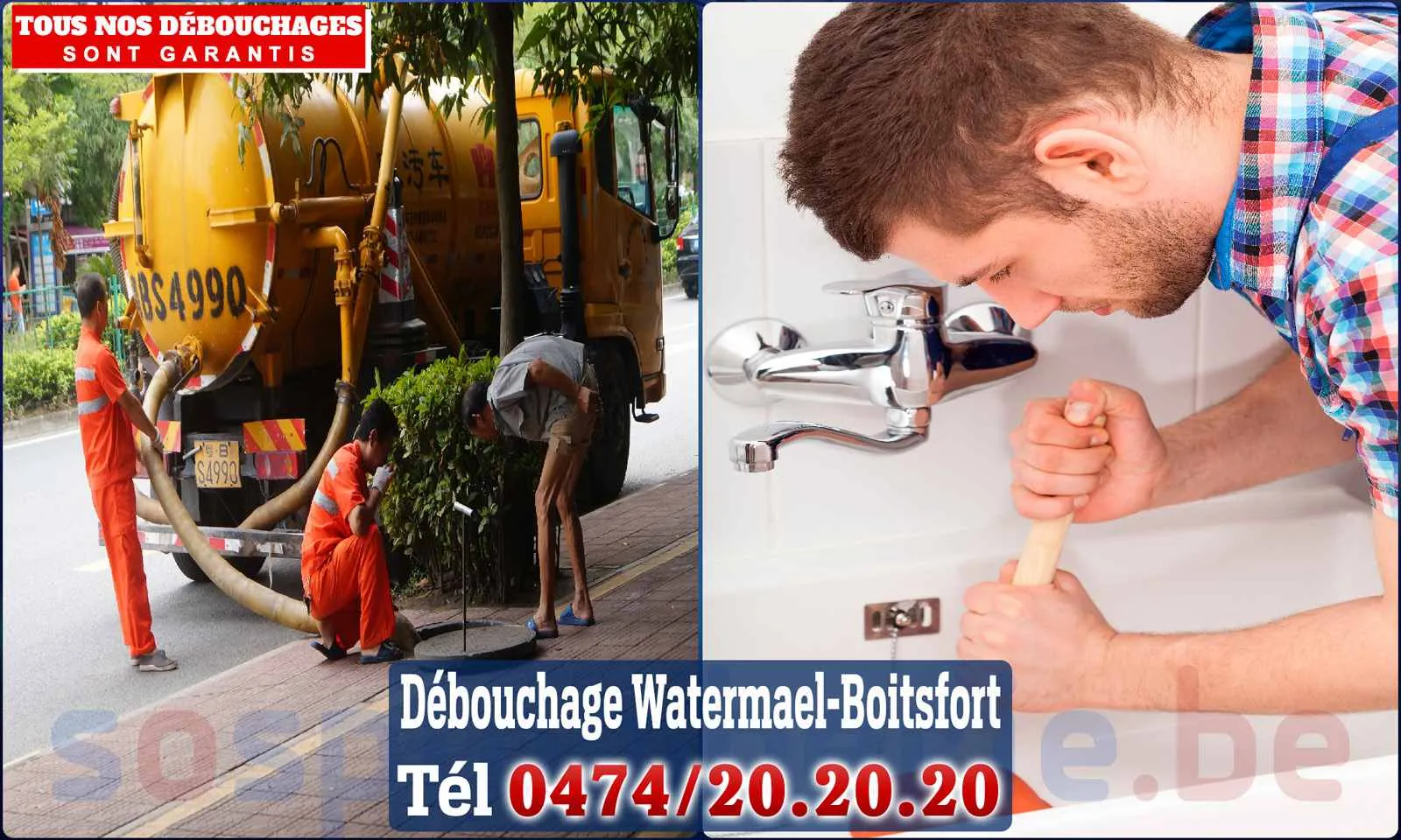 Débouchage canalisation Watermael-Boitsfort - SOS Plomberie