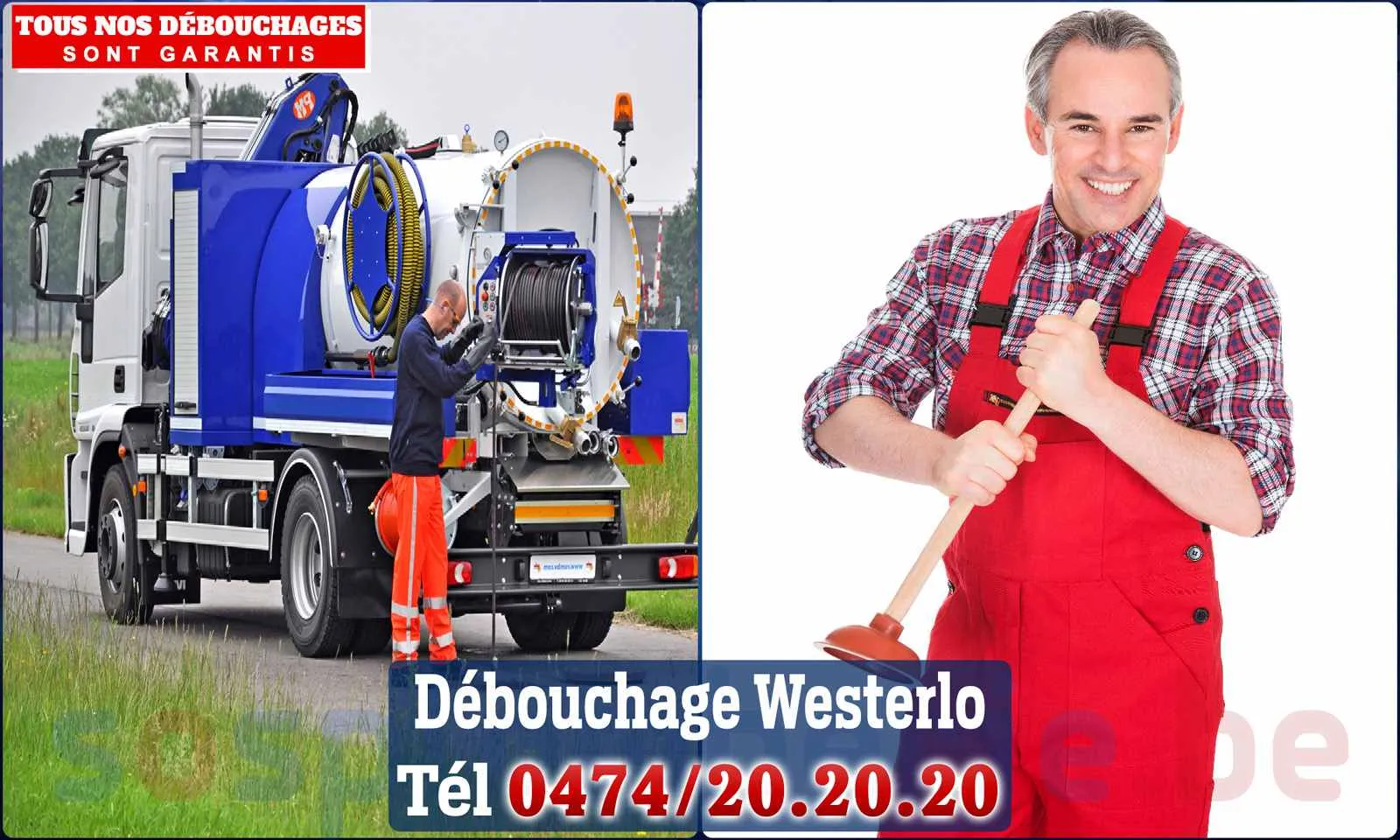 Débouchage canalisation Westerlo - SOS Plomberie