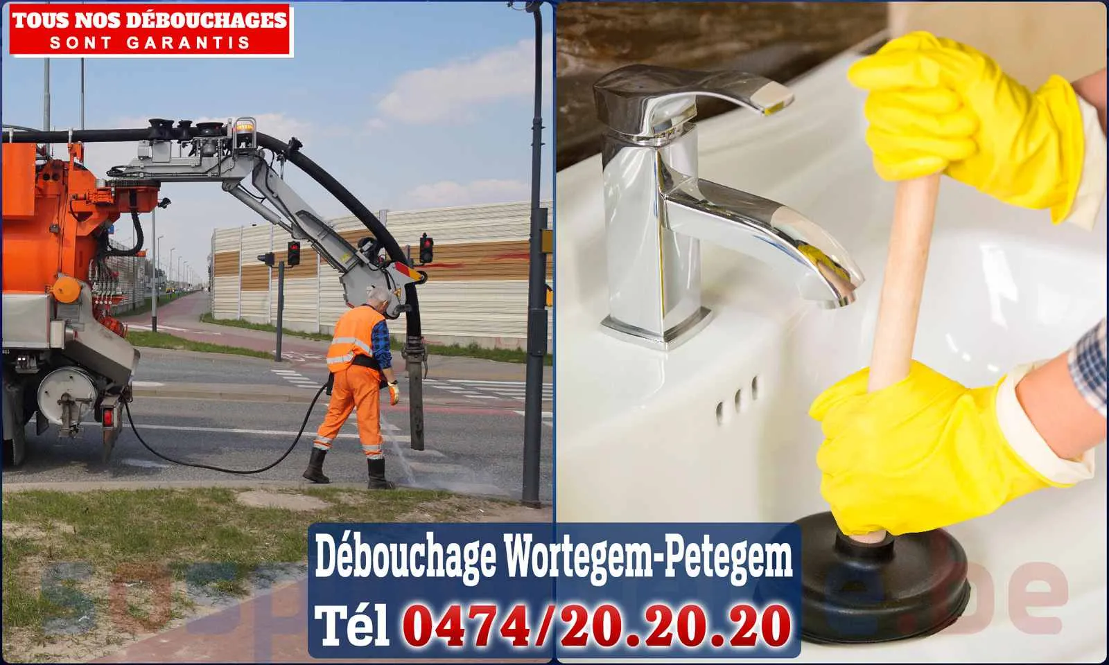 Débouchage canalisation Wortegem-Petegem - SOS Plomberie