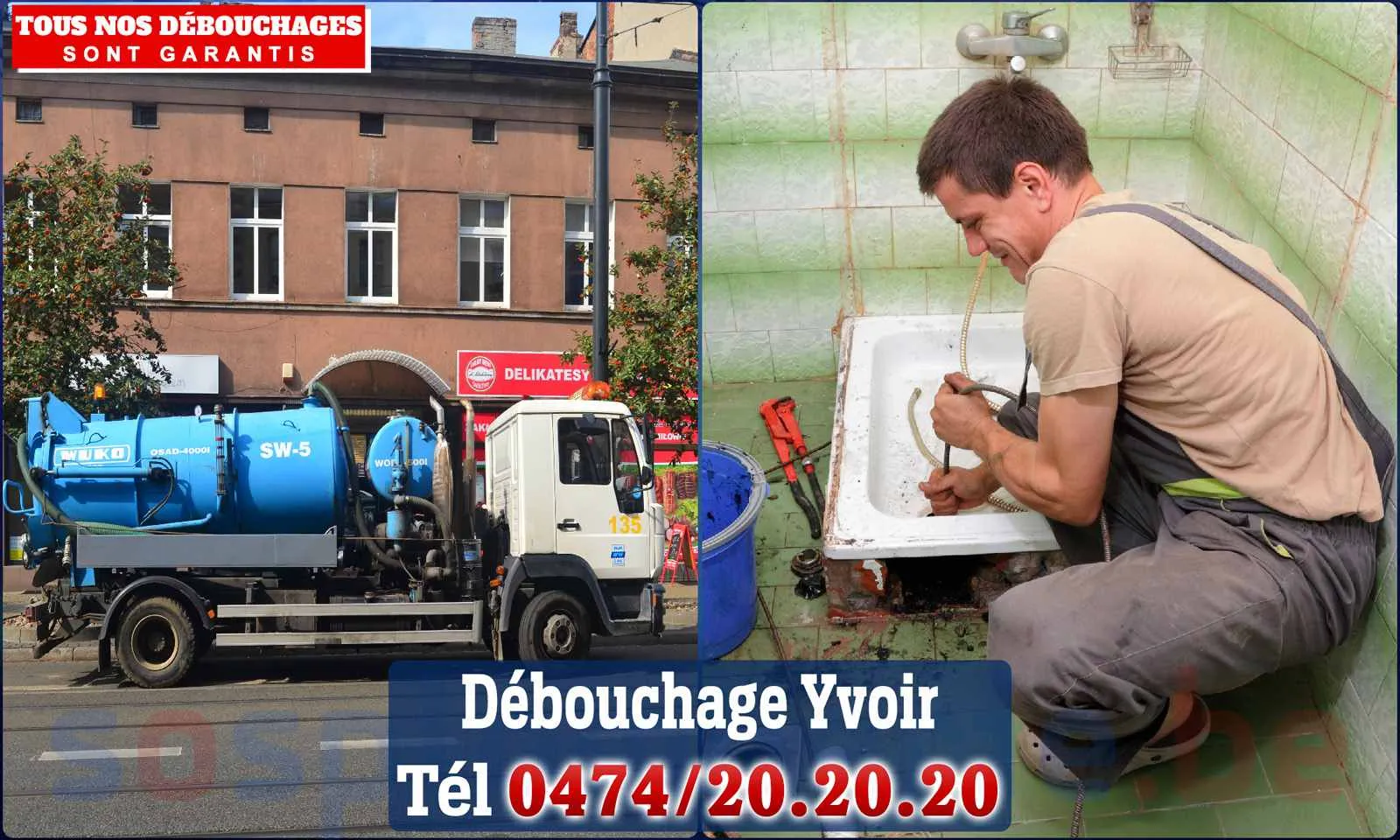 Débouchage canalisation Yvoir - SOS Plomberie