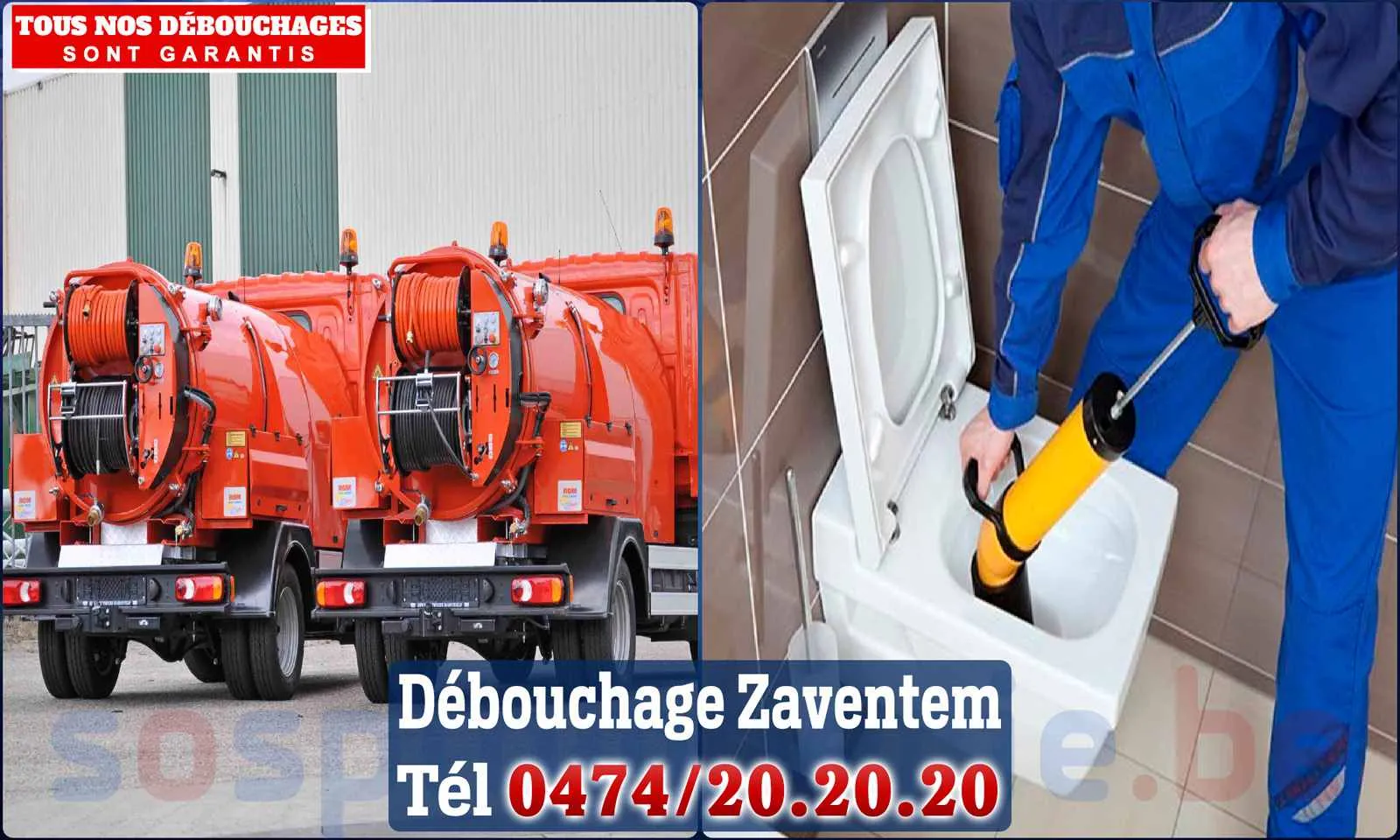 Débouchage canalisation Zaventem - SOS Plomberie