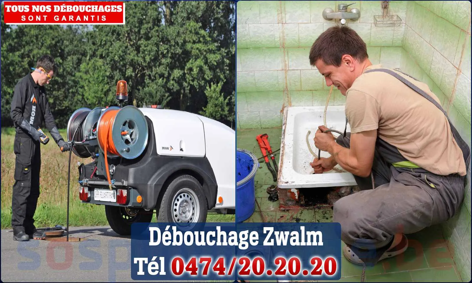 Débouchage canalisation Zwalm - SOS Plomberie