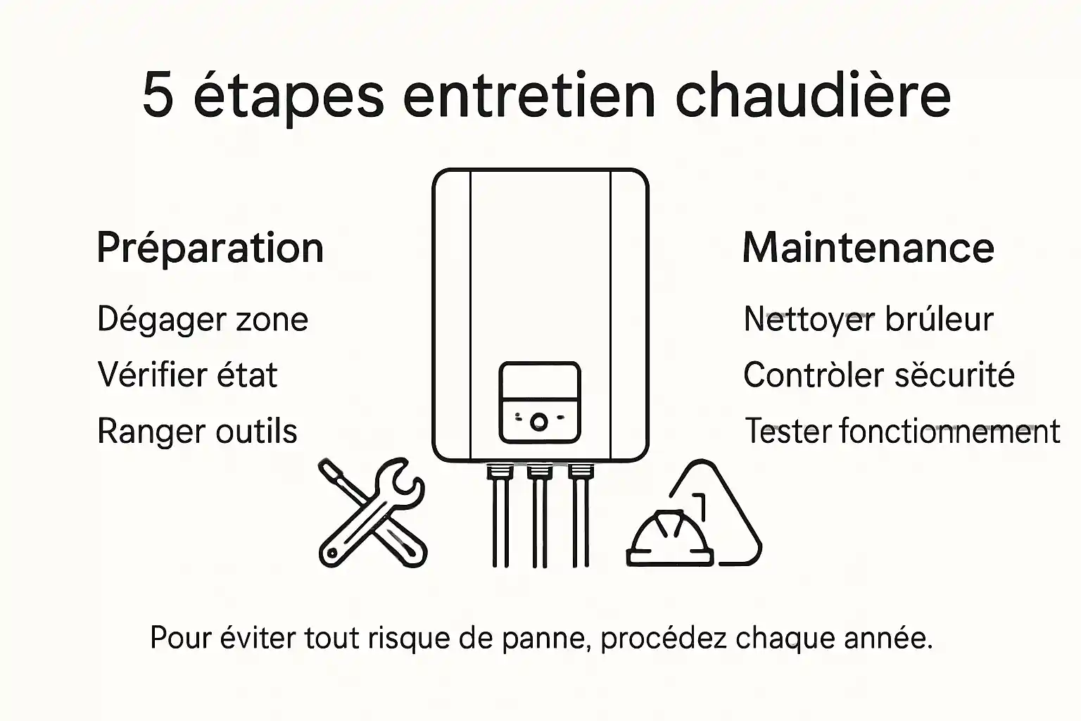 Les différentes étapes de l’entretien d’une chaudière présentées en infographie