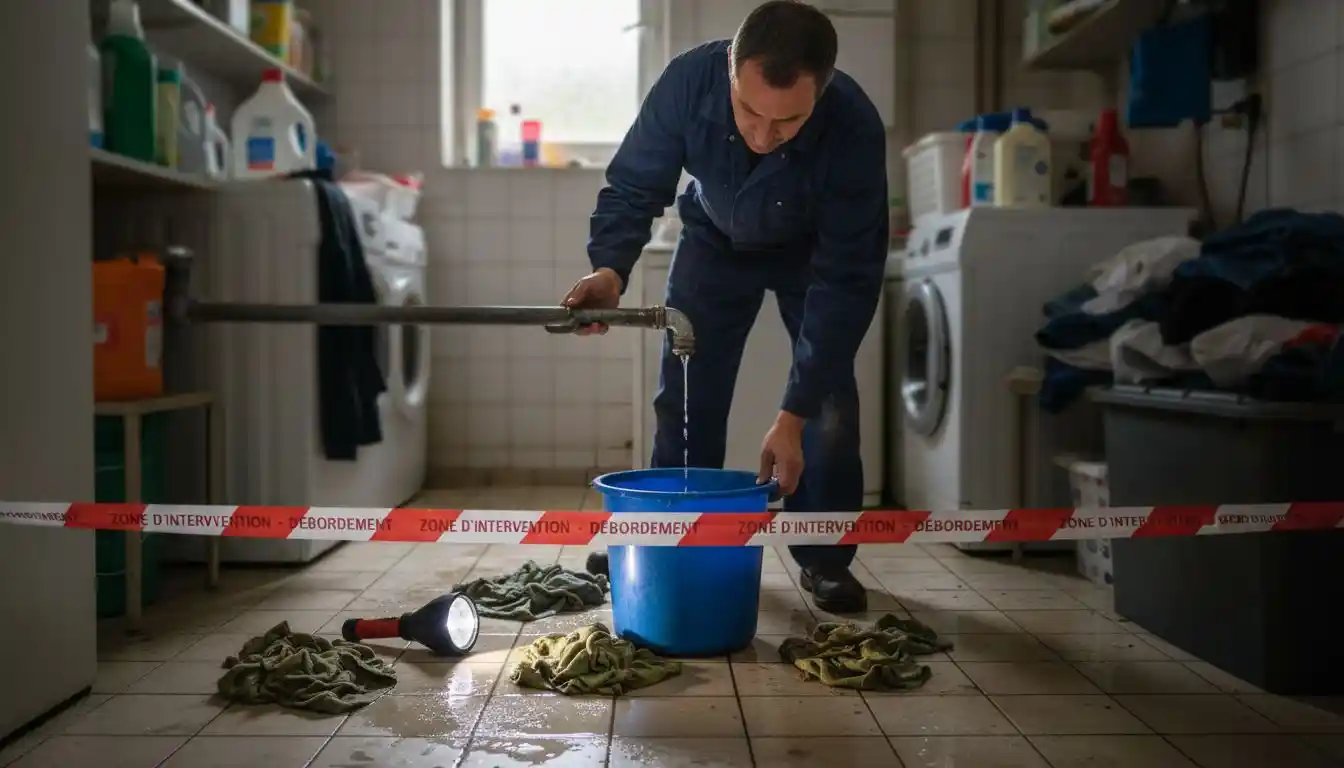 Espace sécurisé avant intervention sur canalisation obstruée