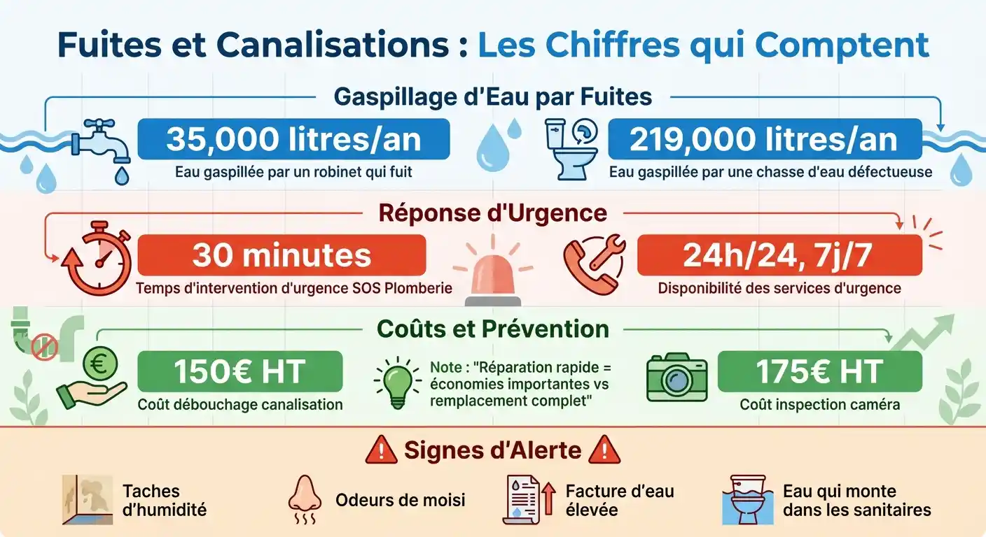 Impact des fuites d'eau et canalisations bouchées en Belgique : chiffres clés