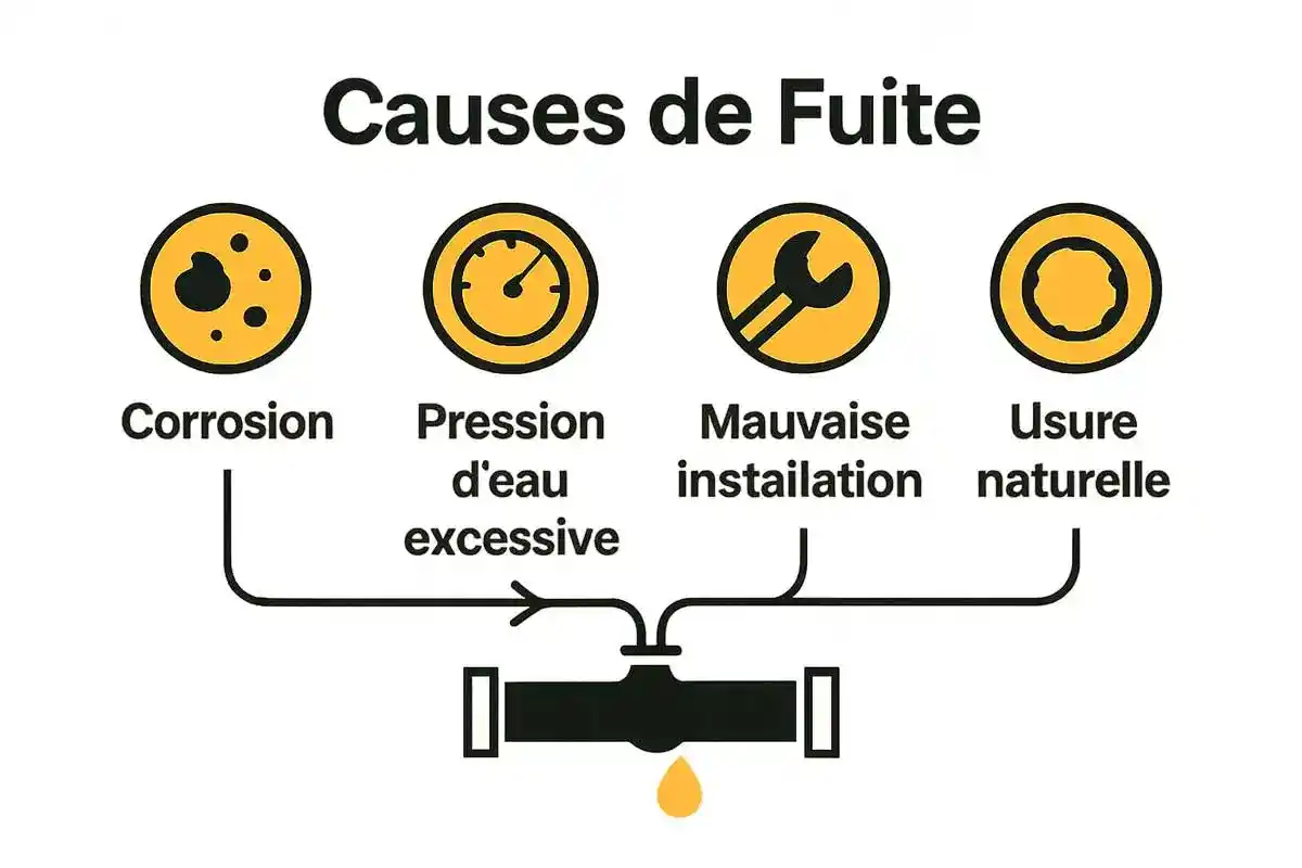 Infographie sur les causes fréquentes de fuite de plomberie